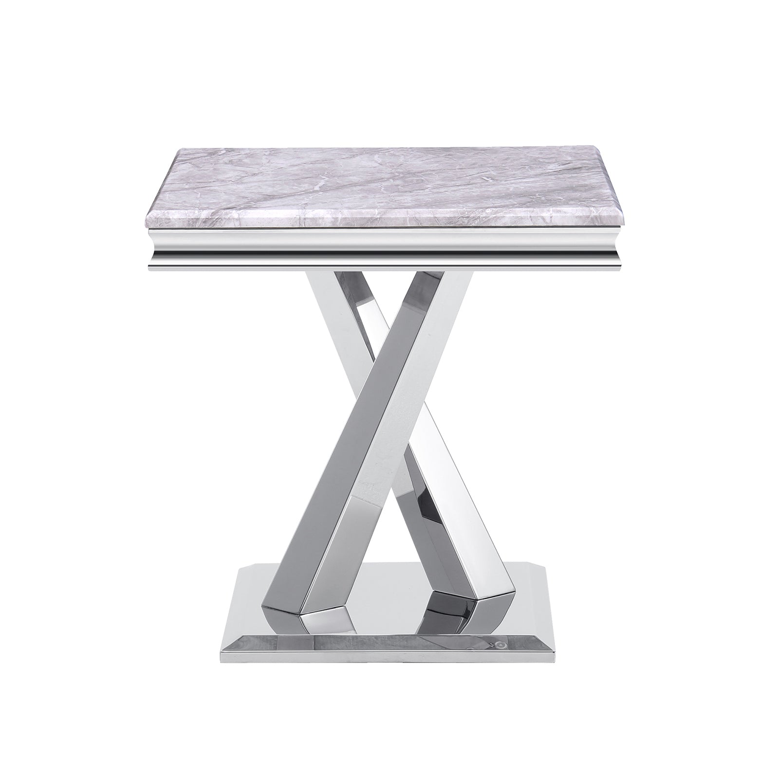 Elevate Your Living Room Style: The Perfect Match and Benefits of the AUZ Silver End Table with Metal X Base