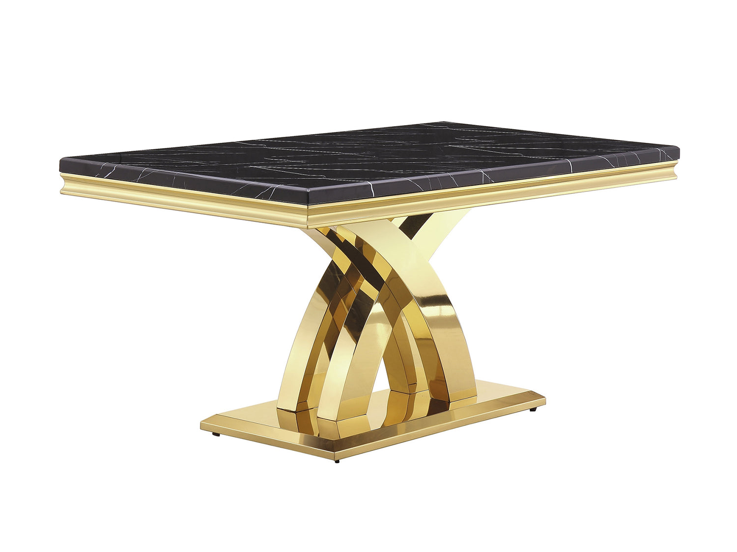 Gold and Black Dining Table - Style and Elegance