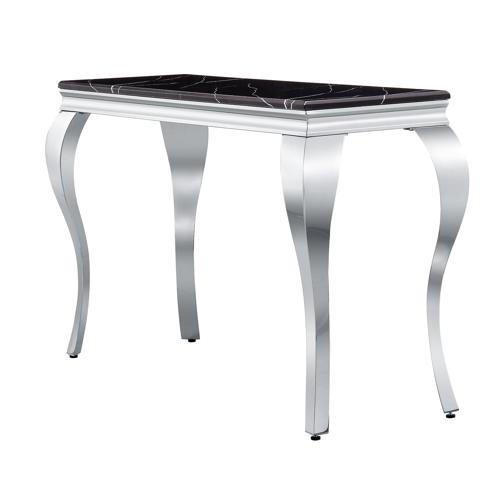 Elevate Your Home with the AUZ Silver and Marble-Like Console Table