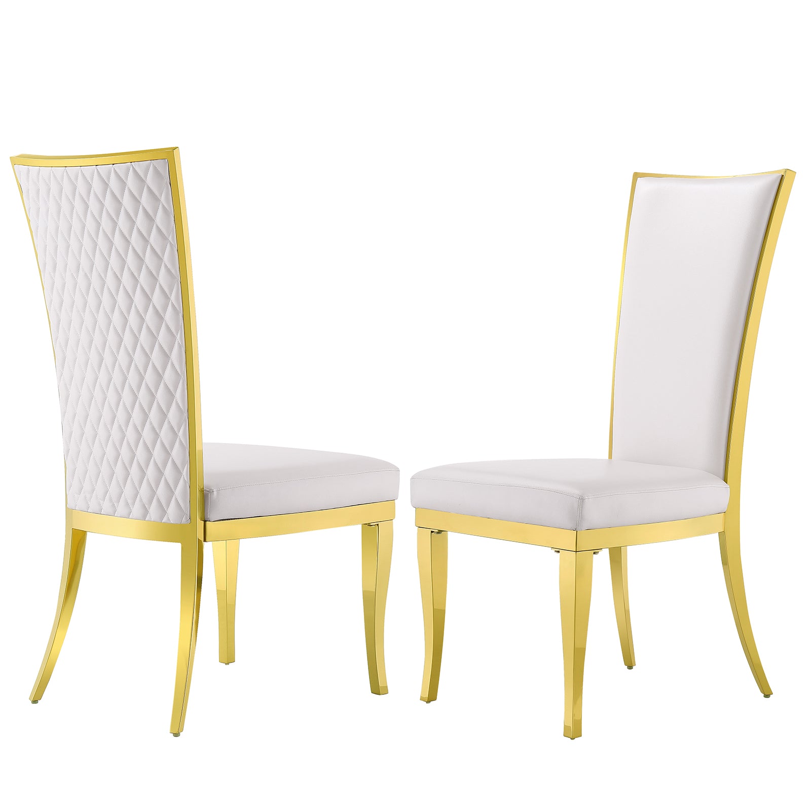 Elevate Your Dining Experience with White and Gold leather Dining Chairs