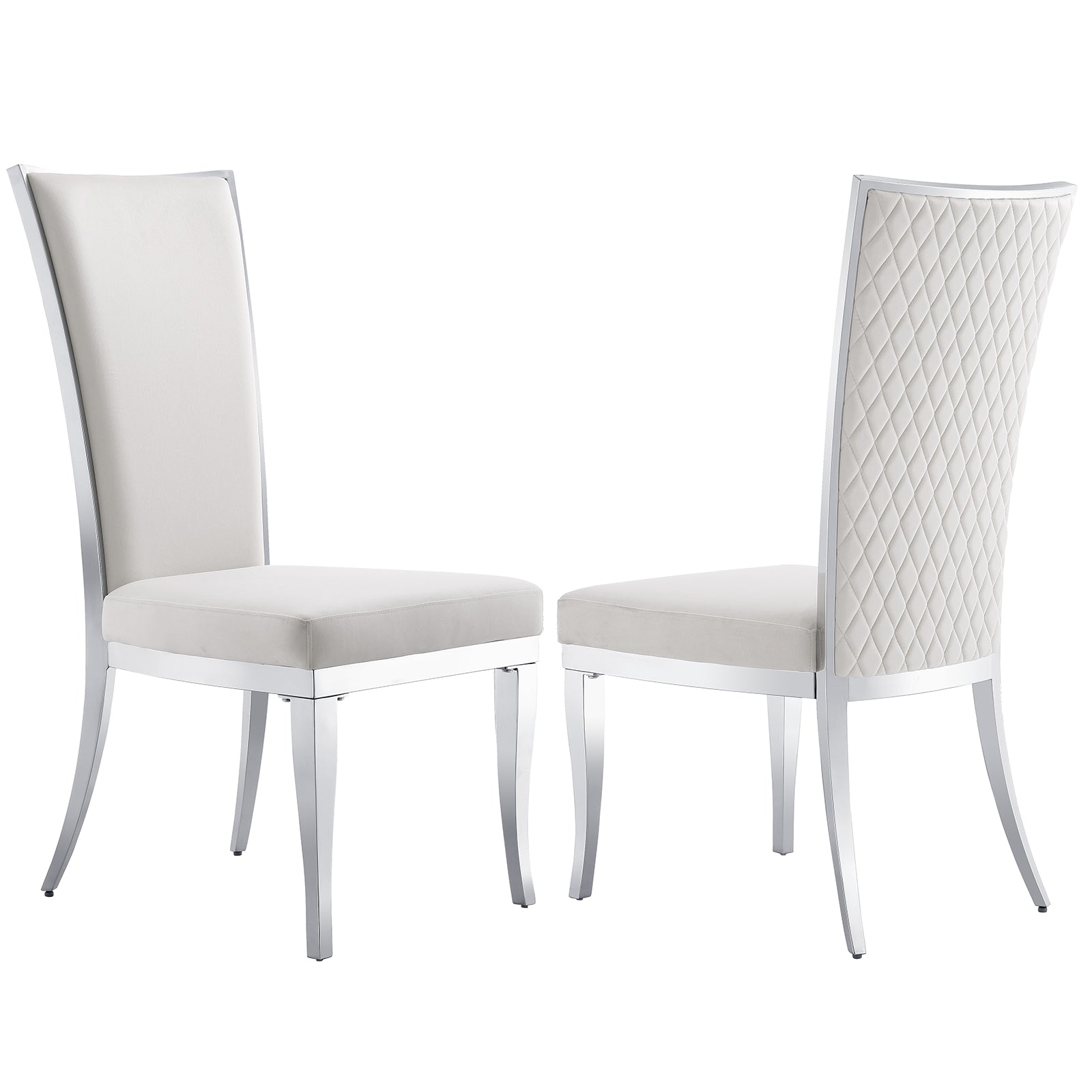 Experience the Elegance of AUZ White Velvet Dining Chairs