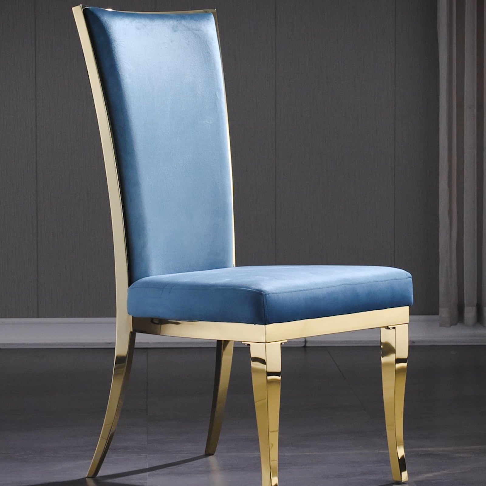 Elevate Your Dining Experience with AUZ Luxurious Blue Velvet Dining Chairs