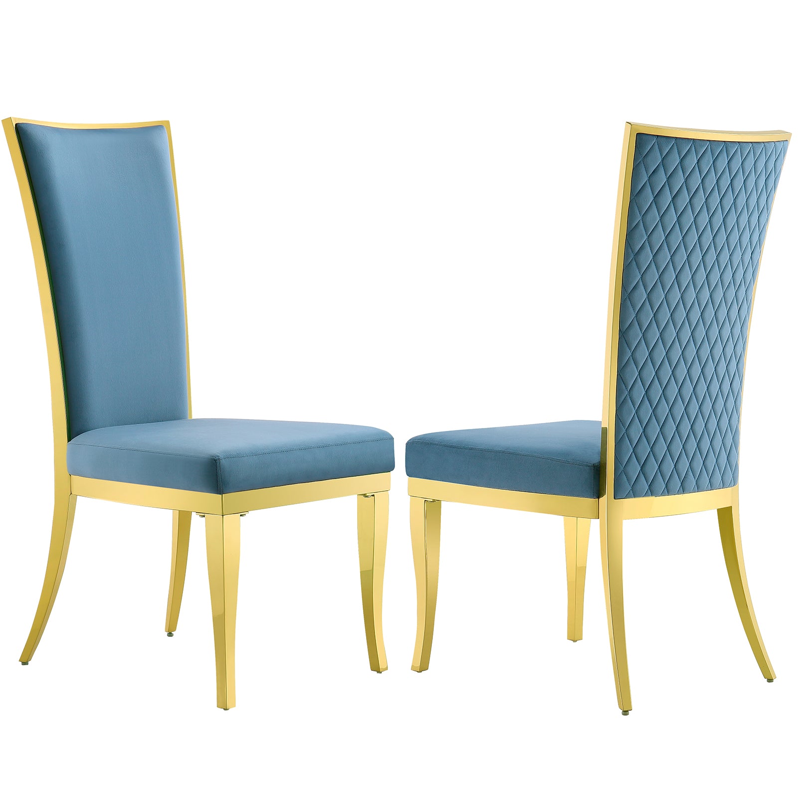 The Elegant AUZ Sky Blue Velvet Dining Chairs