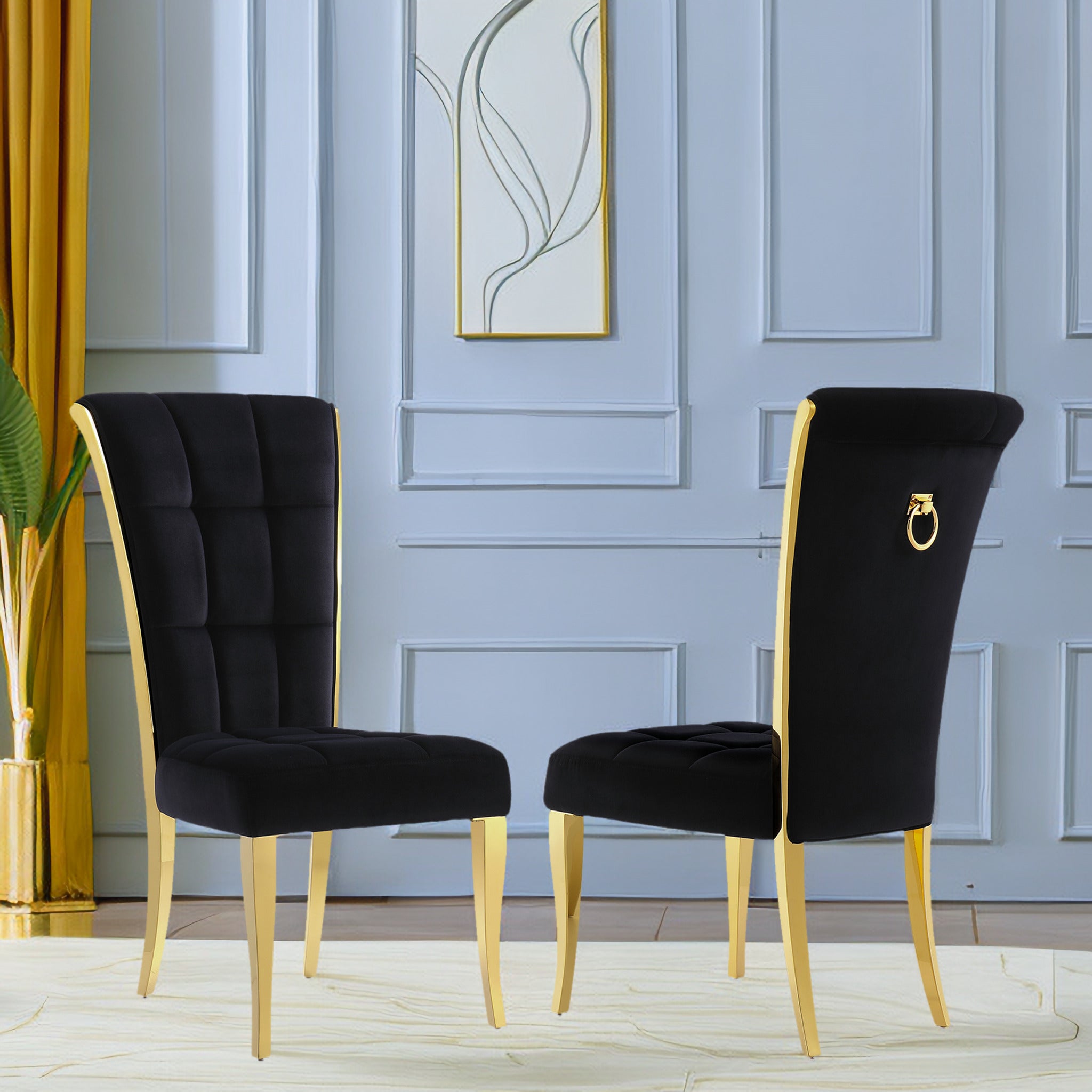 Elevate Your Dining Experience with AUZ's Black Gold Chairs