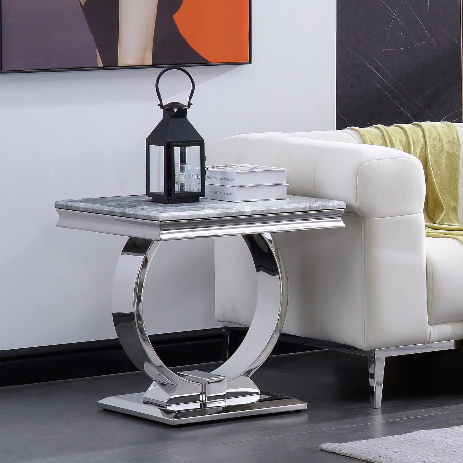 Enhance Your Living Room with the AUZ Silver End Table