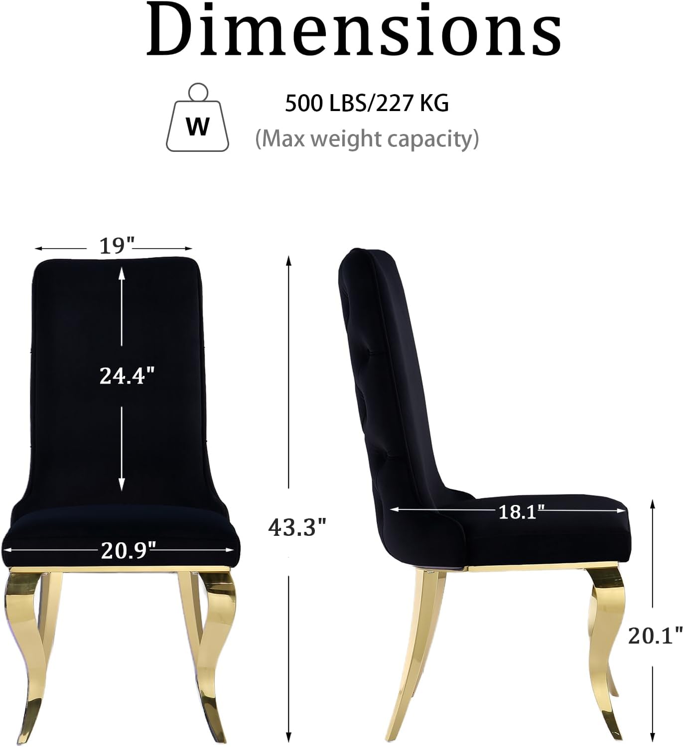 why luxury dining chairs should be tufted botton and high back and with luxury stainless steel legs?