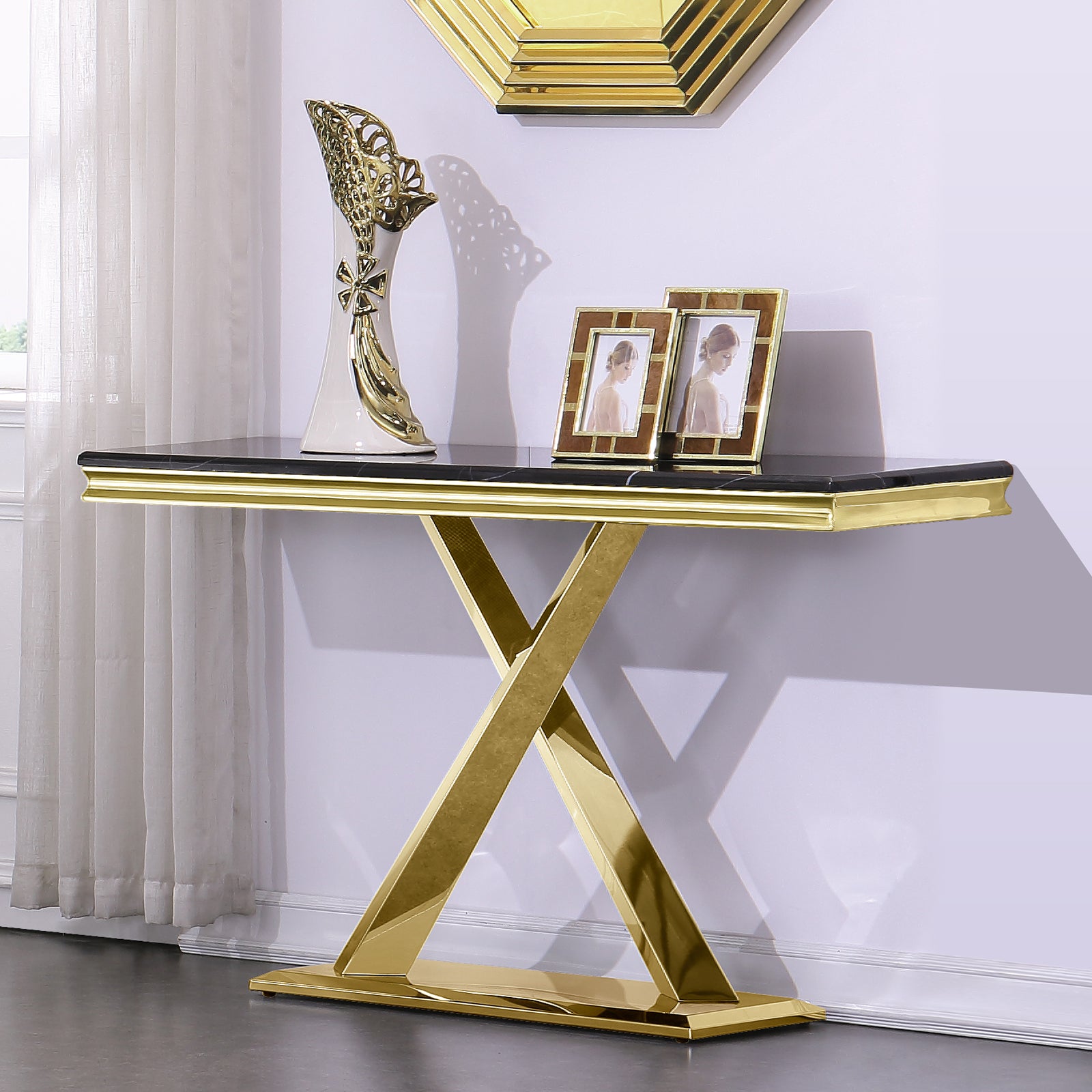 Embrace Elegance with the Gold Sofa Table: A Modern Statement Piece for Your Home