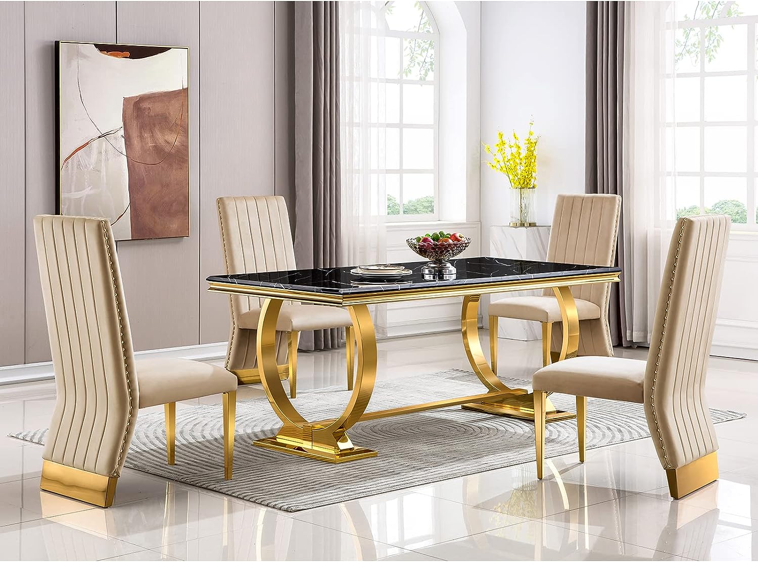 Elegant and Luxurious: The Features of the Beige Velvet Dining Chair