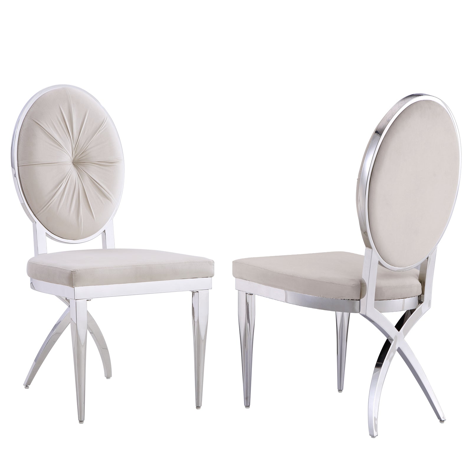 Title: Exquisite Beauty and Comfort: Embellishing Your Dining Room with Jewel-inspired Beige Velvet Chairs