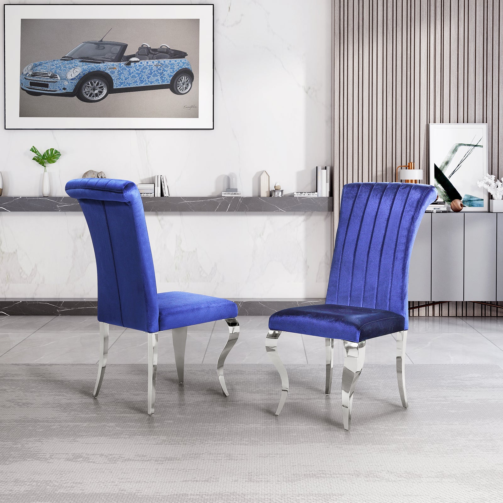 Elevate Your Dining Experience with Blue Velvet Dining Chairs