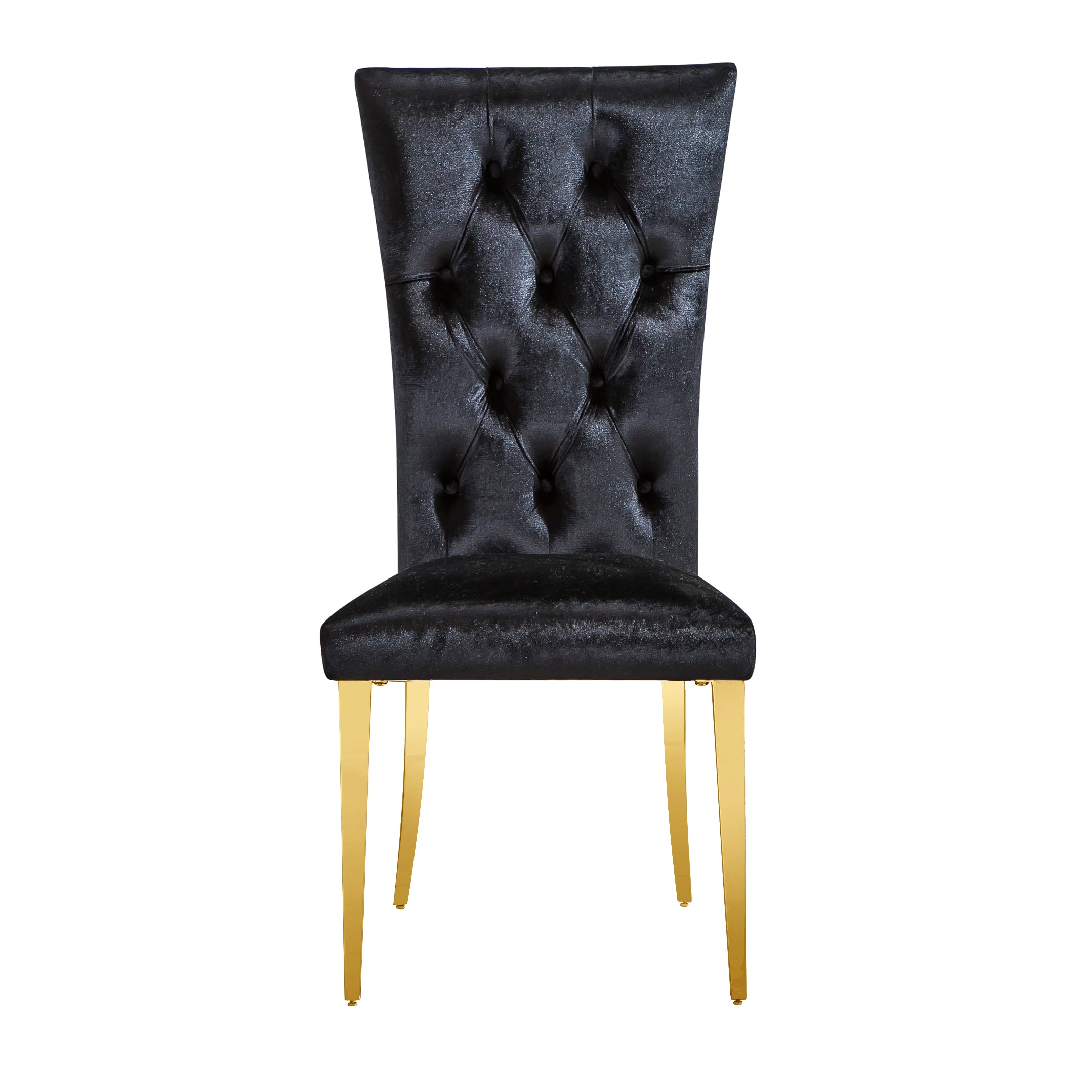 Black Velvet Dining Chairs | Buttons Tufted | High Back| C125