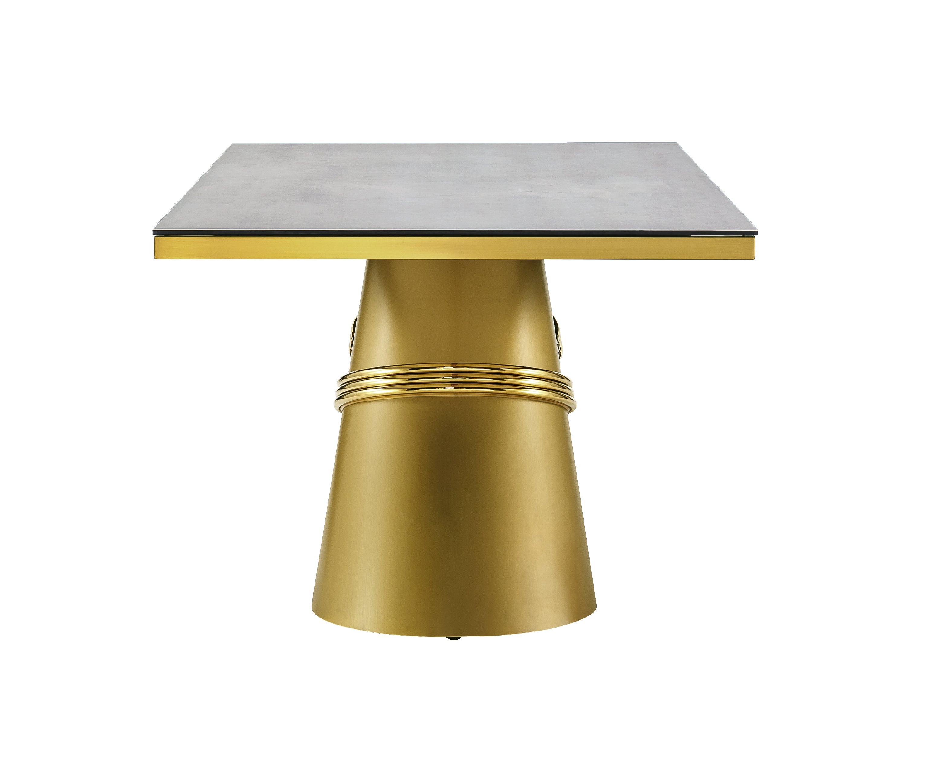 AUZ 78 " Dining table   Brushed Gold Stainless Steel Legs for 6-8 Glass top