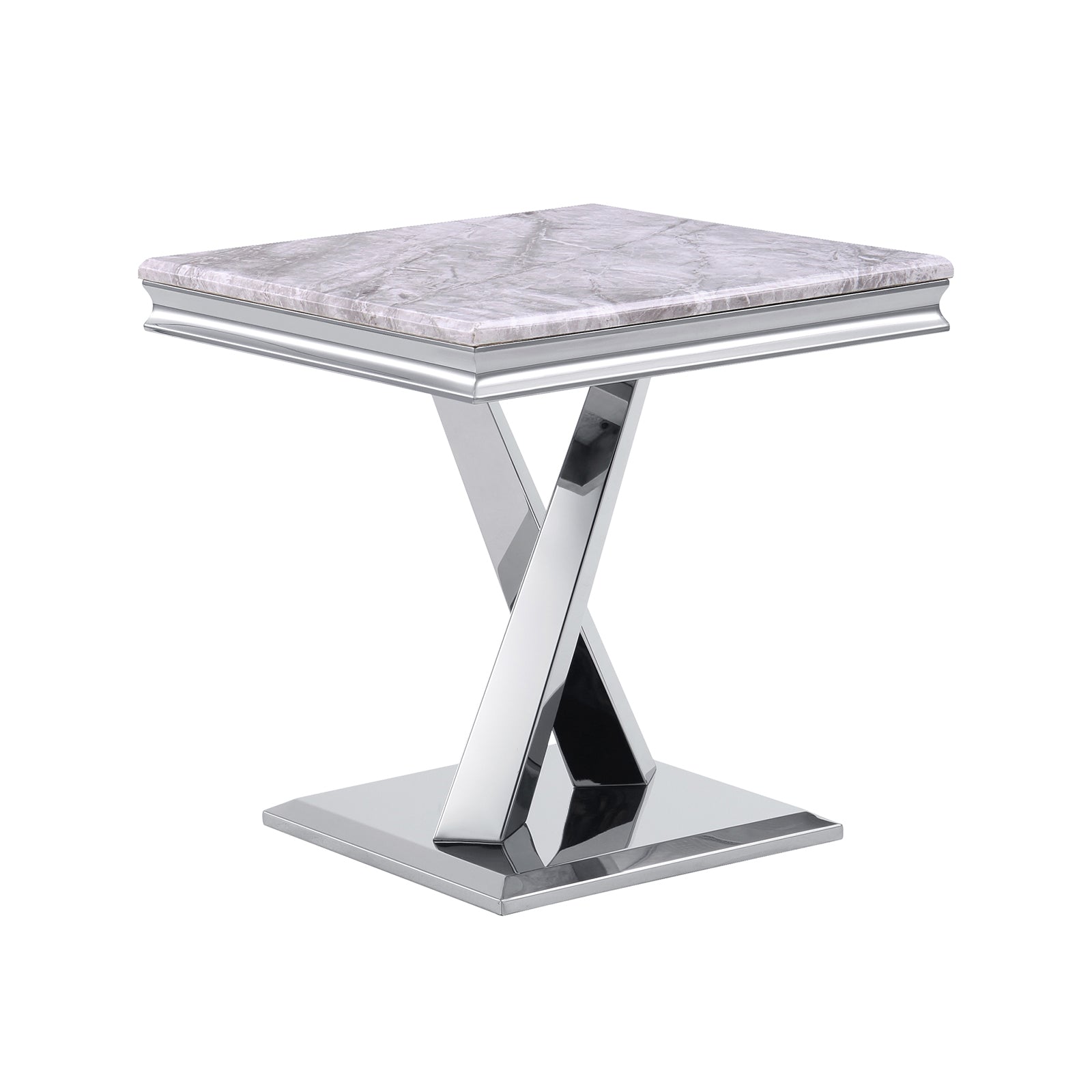 Silver Gray Living room table Set | X Metal Base | L201