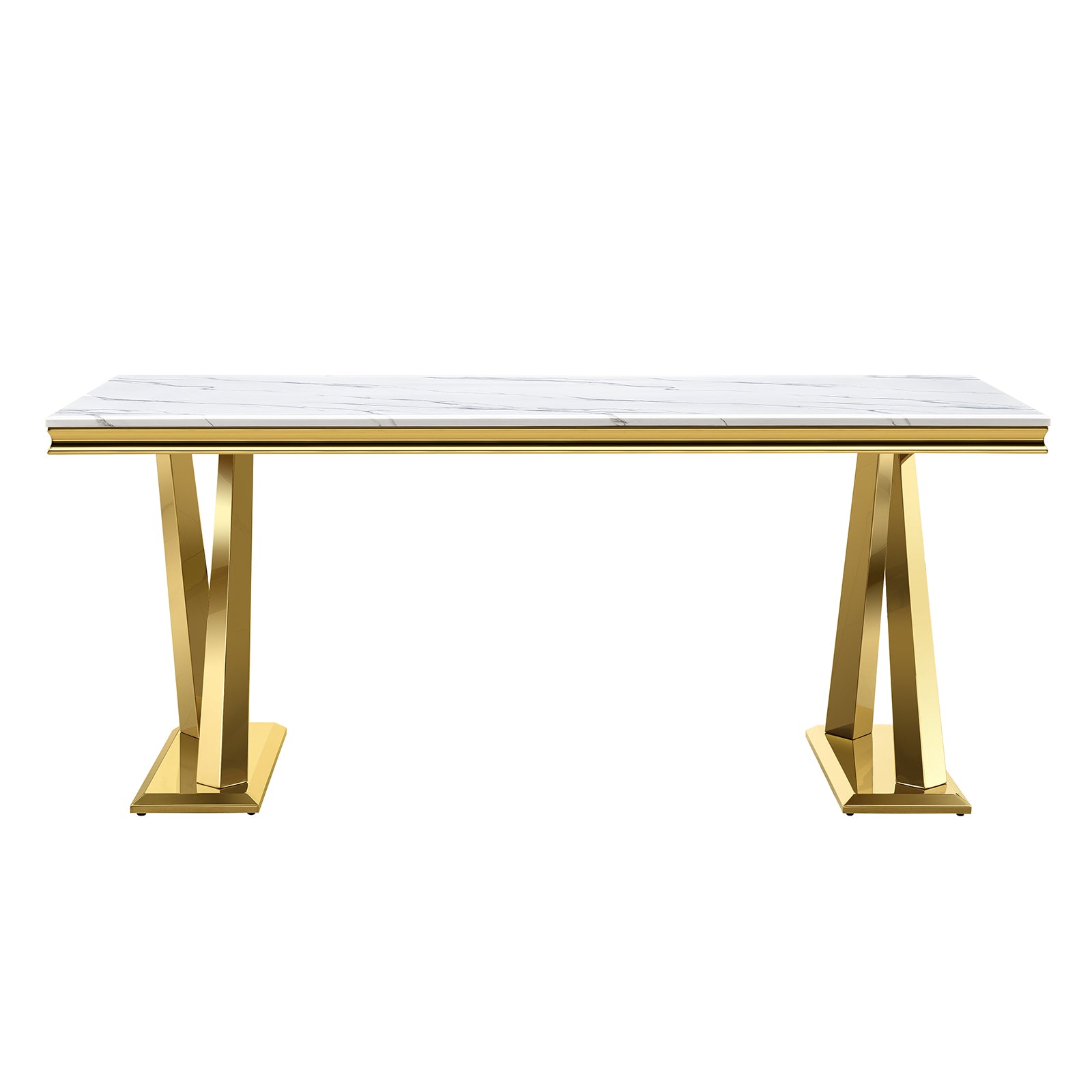 604-Set | AUZ White and Gold Dining room Sets for 6