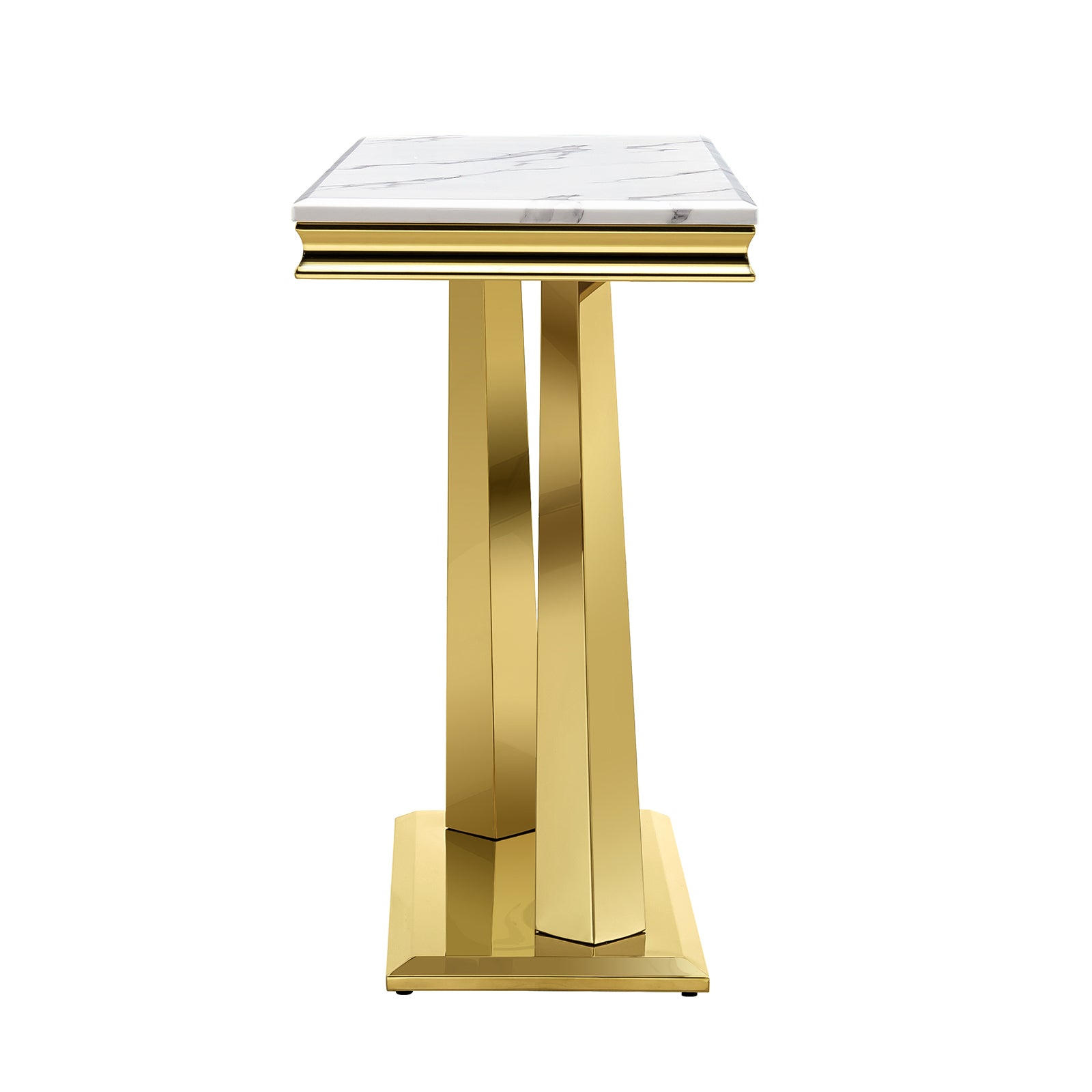 White Gold Living room table Set | Metal X Base | L200