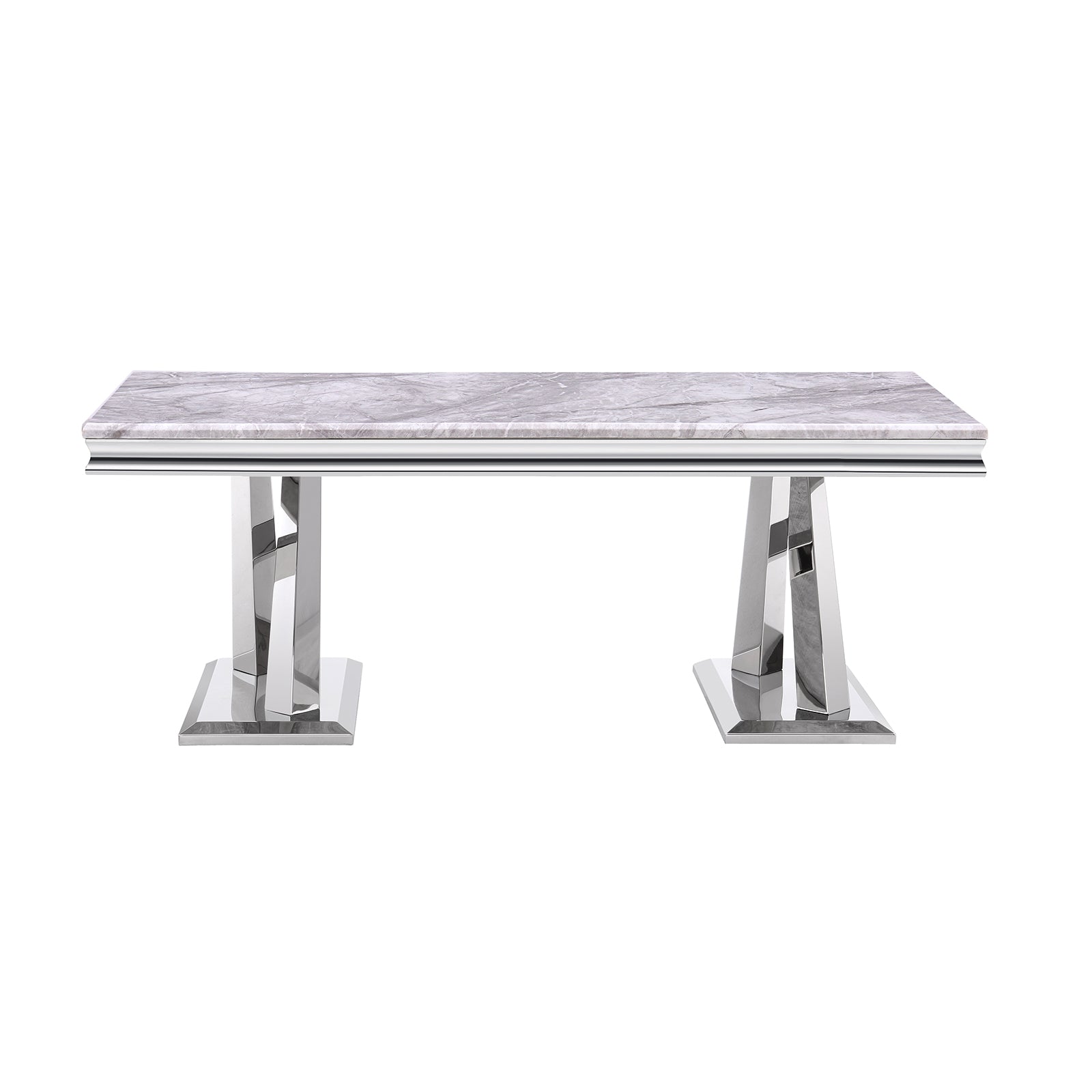 Silver Gray Living room table Set | X Metal Base | L201