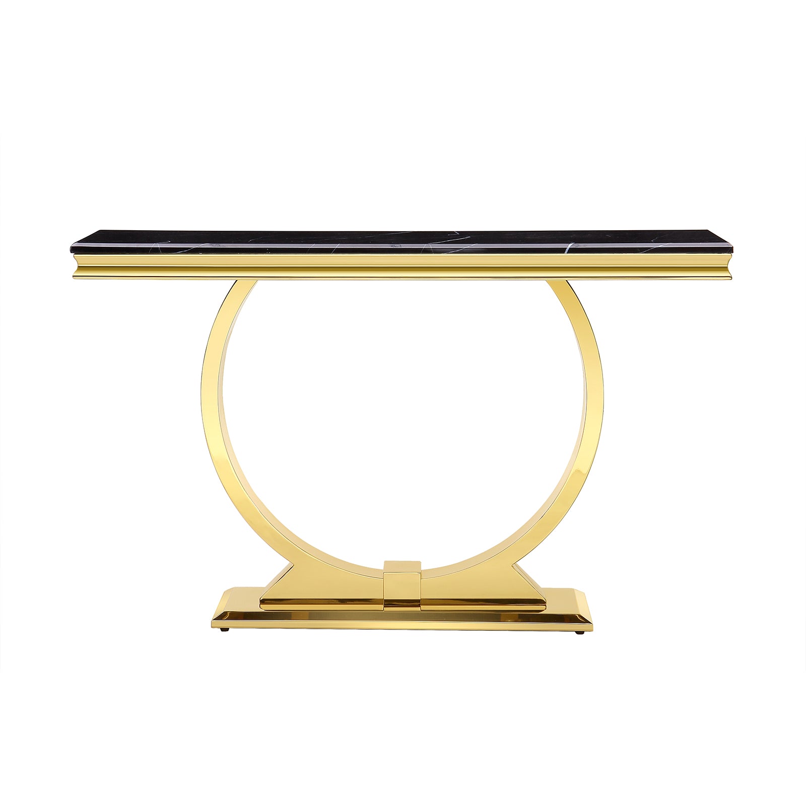 Black Gold sofa table with Metal U Base | S500