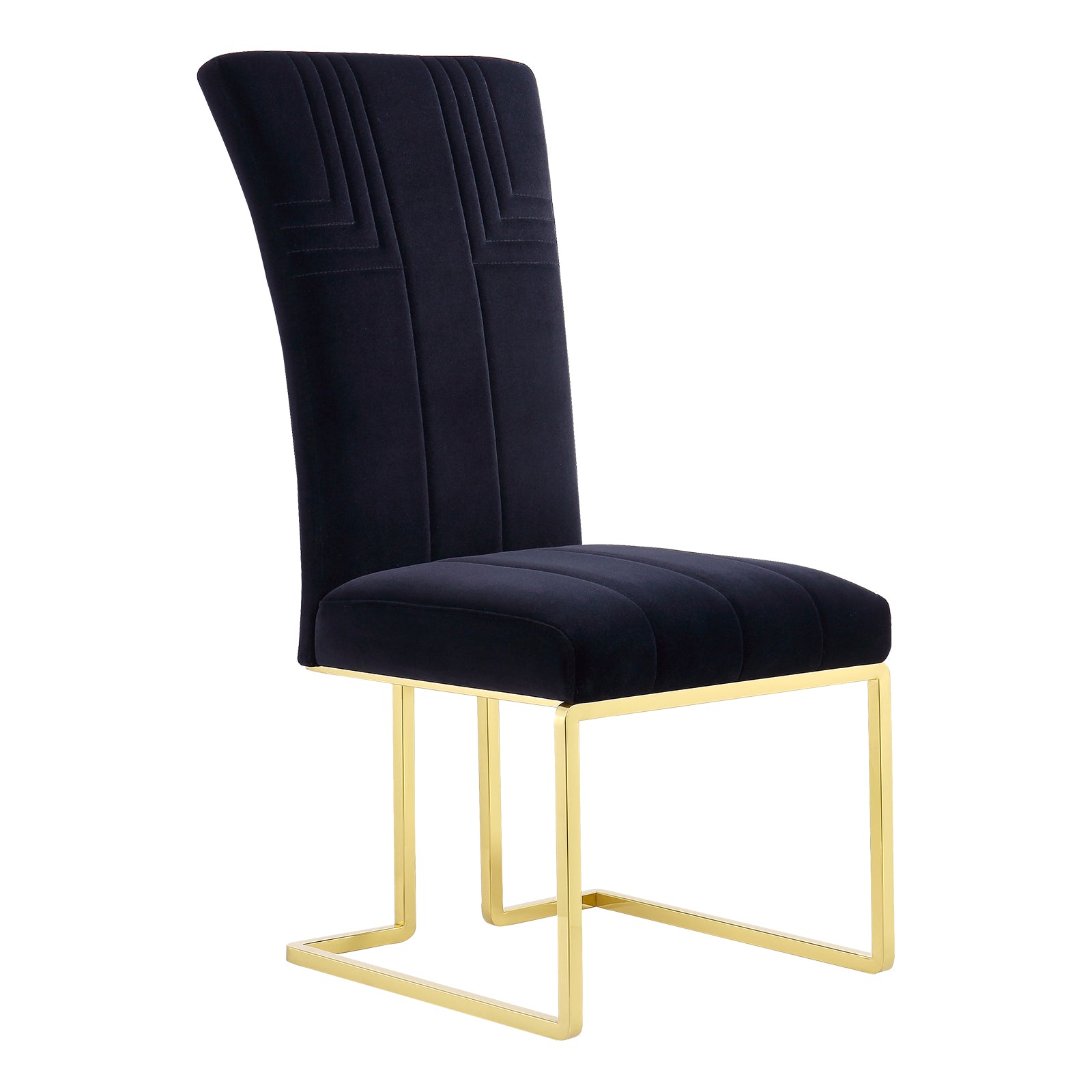 Black Velvet dining chairs | Metal Sled Base| C120