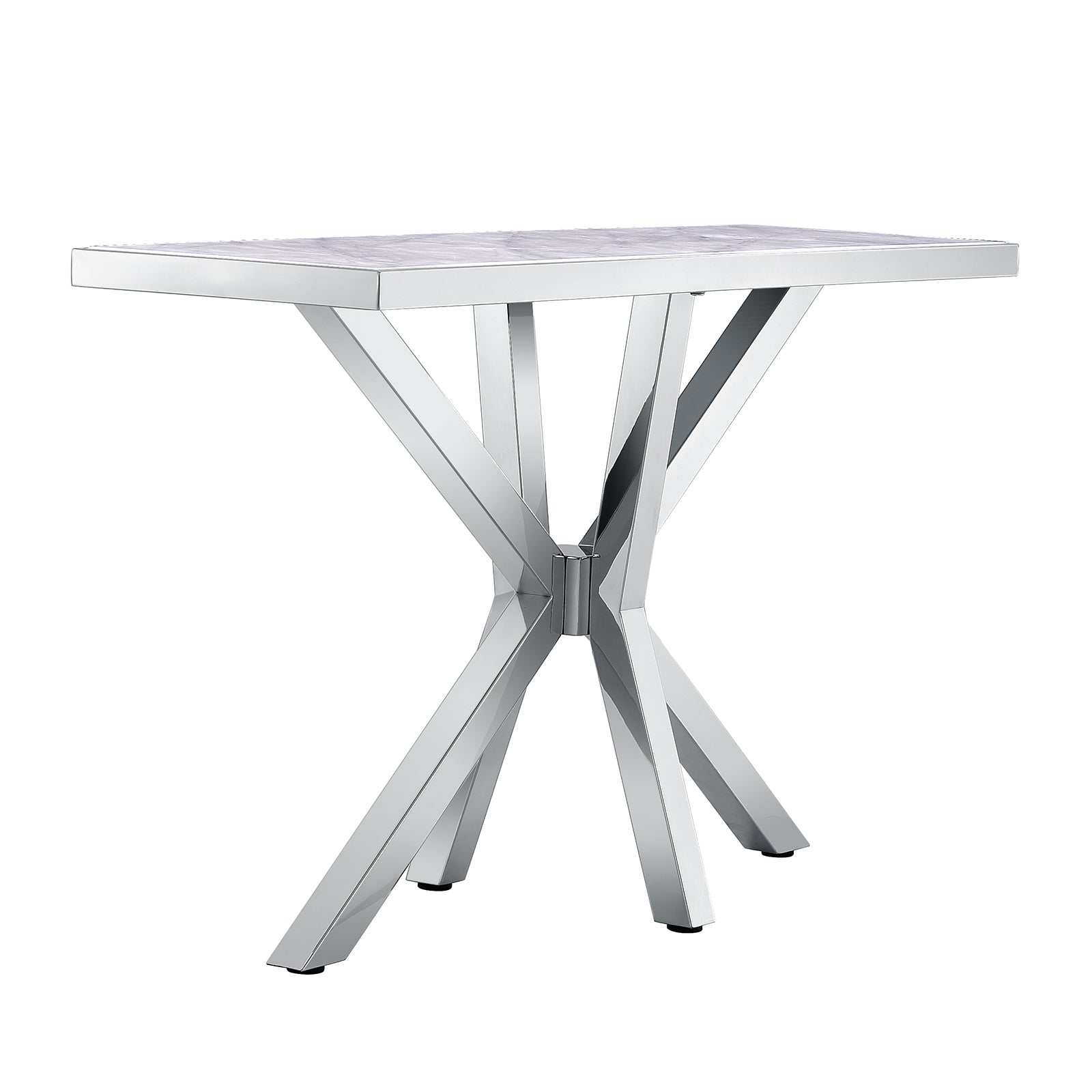 Silver Sofa Table with Metal Cross Legs | S517
