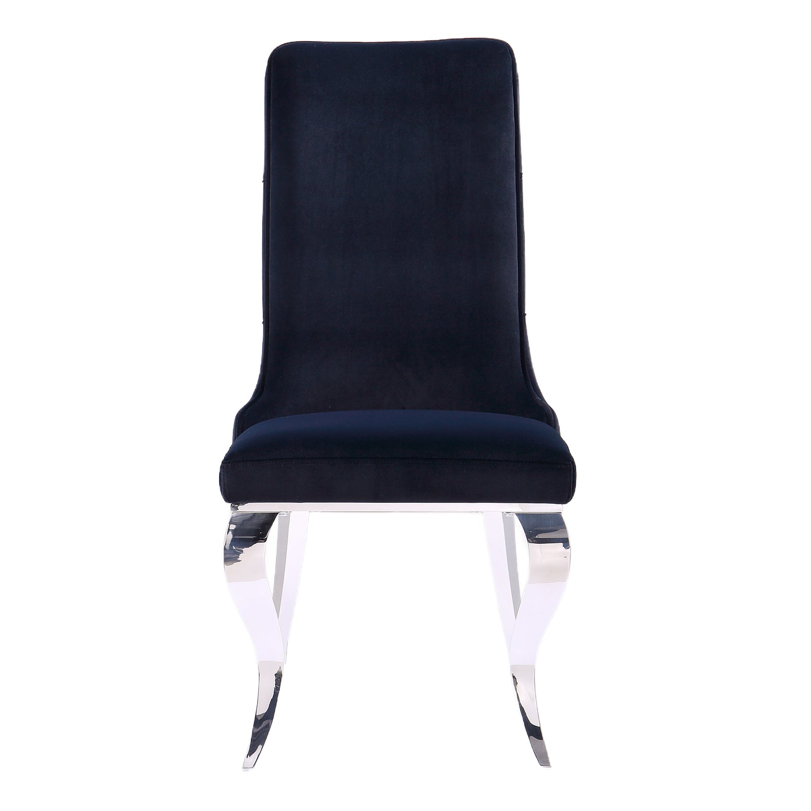 Black velvet Dining Chairs | Button Back | Heavy duty | Silver metal legs | C161