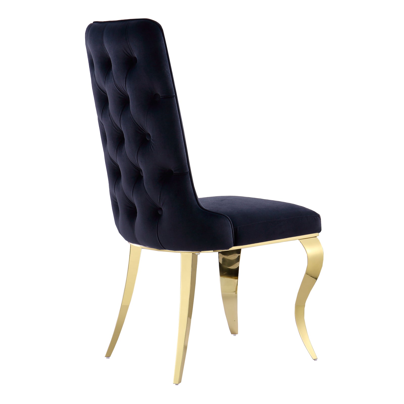 Black velvet Dining Chairs | Button Back | Heavy duty | Gold metal legs | C164