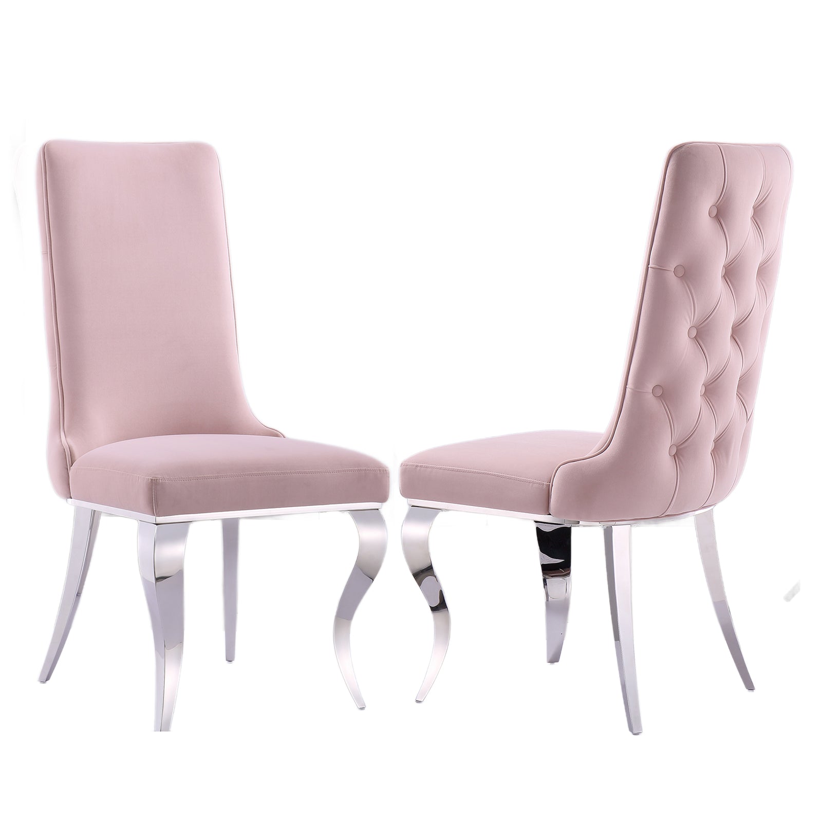 Pink chair outlet silver legs