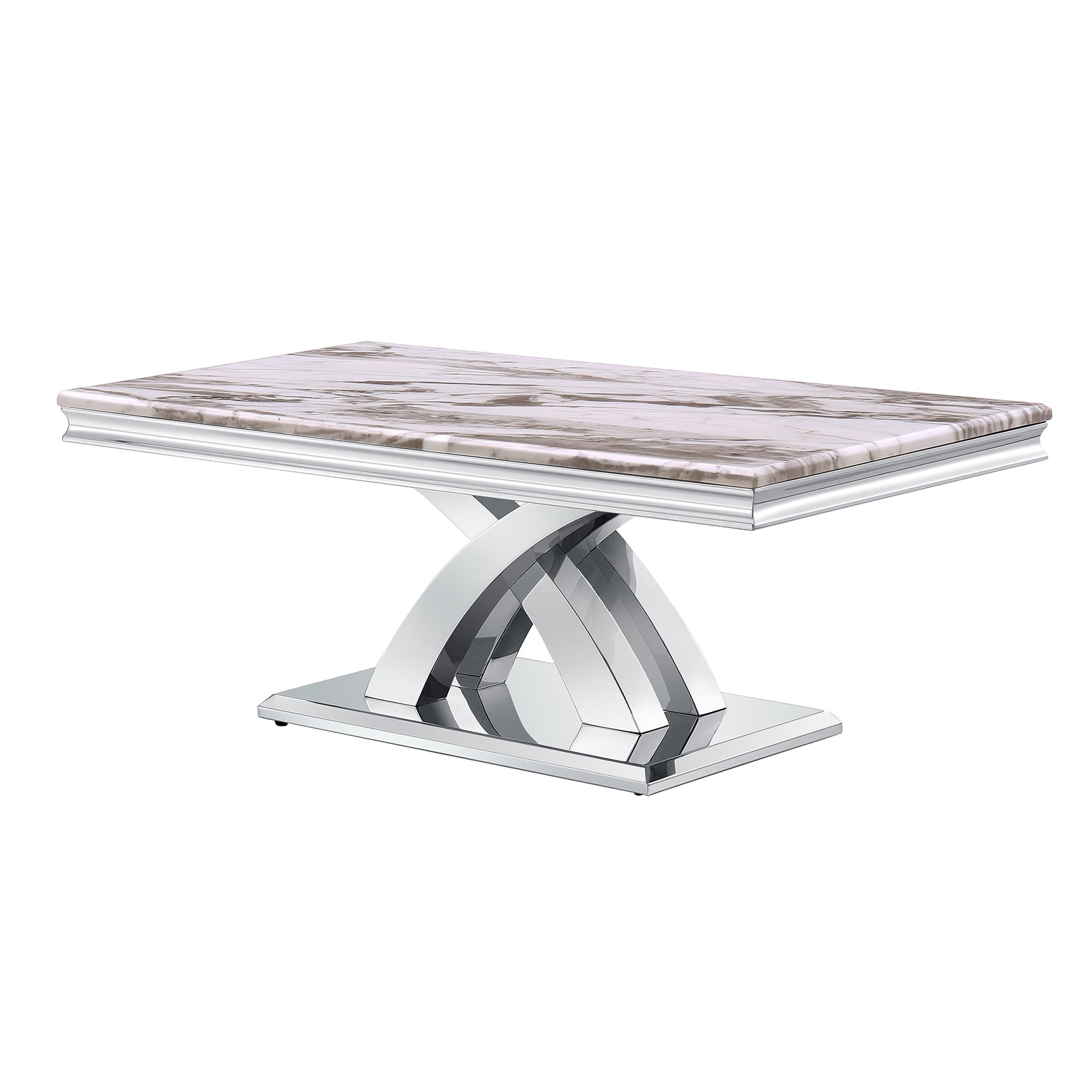 Silver Gray Living room table Set | Metal X Base | L214