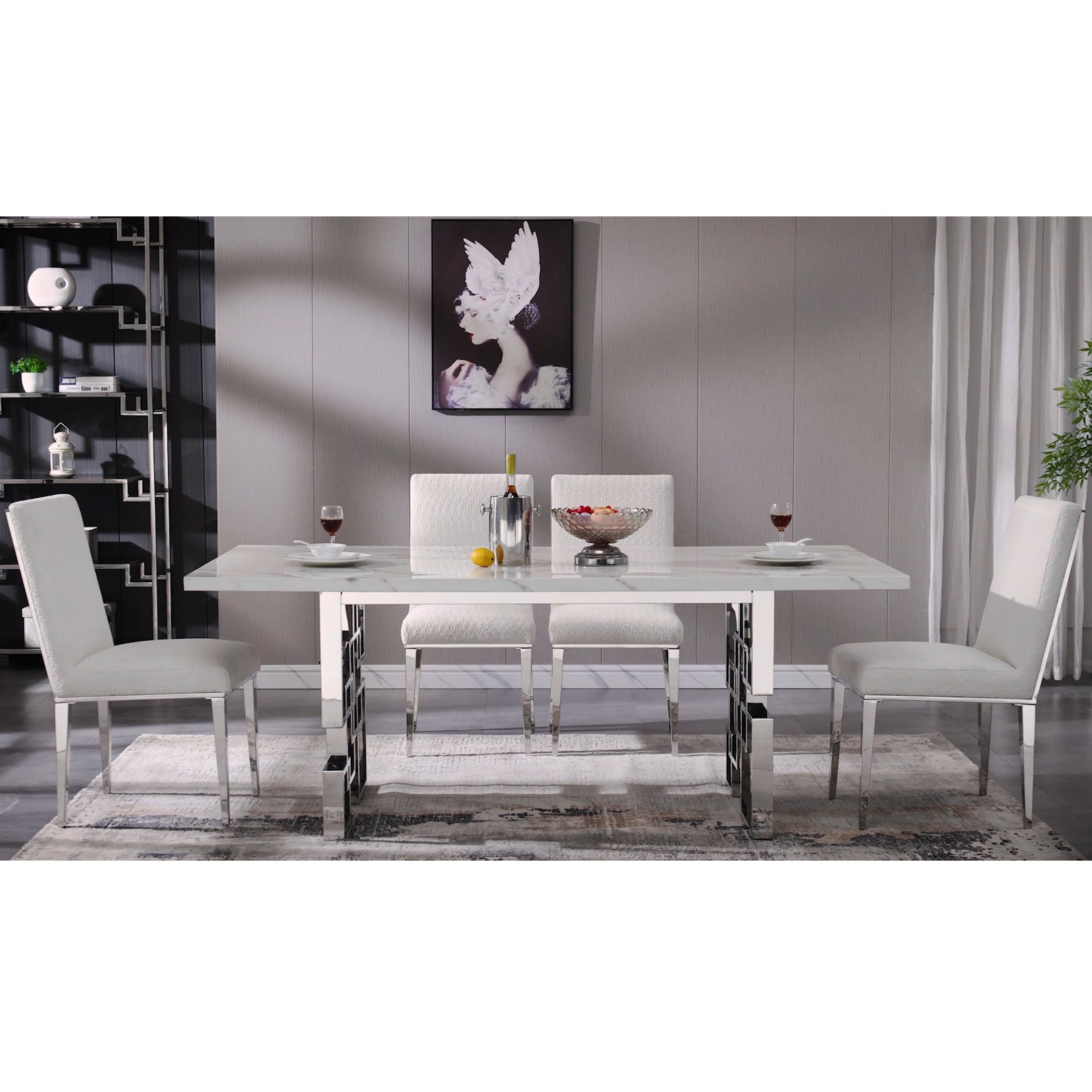 Wholesale Silver Mohair Dining Chairs