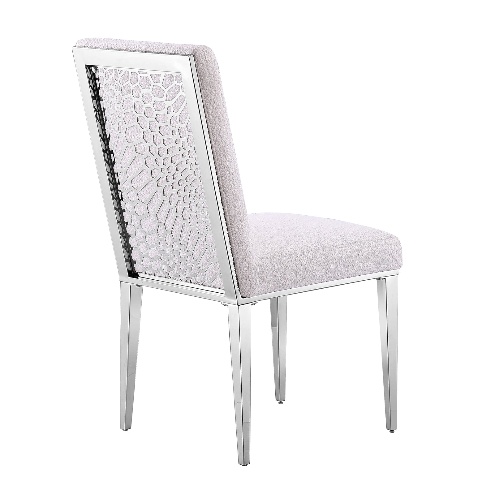Boucle Dining Chairs |Metal pattern back|Metal legs| C108