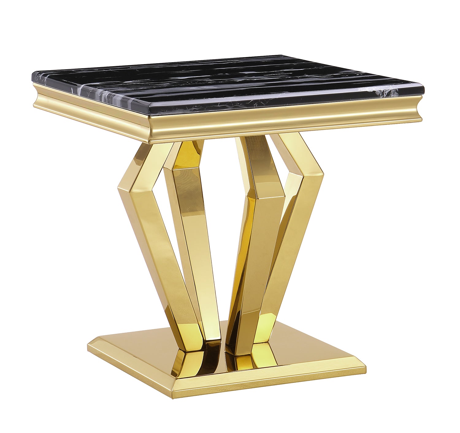 Black Gold Living room table Set | Four Geometric legs  | L208