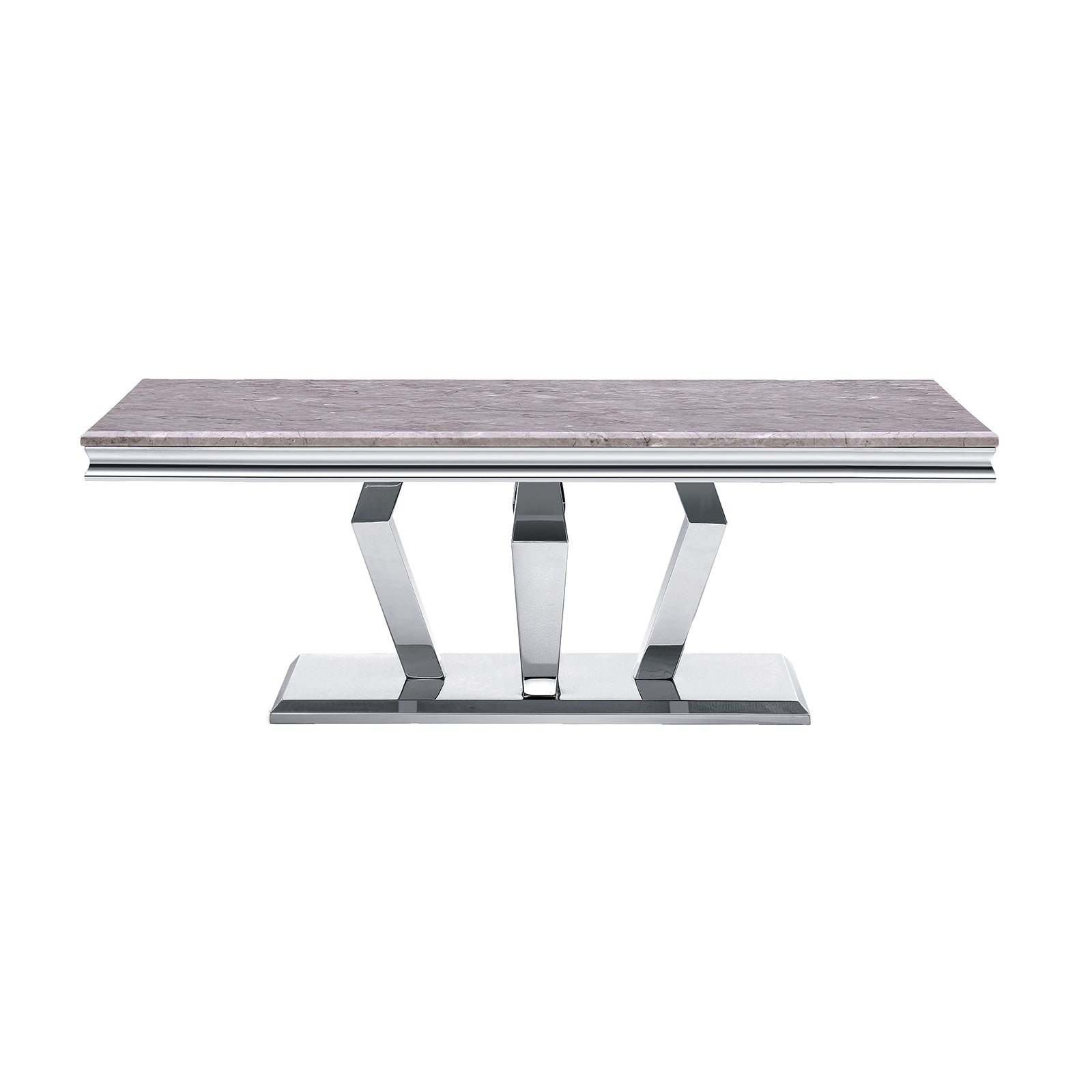 Coffee Table With Silver Metal Four Geometric legs | F300