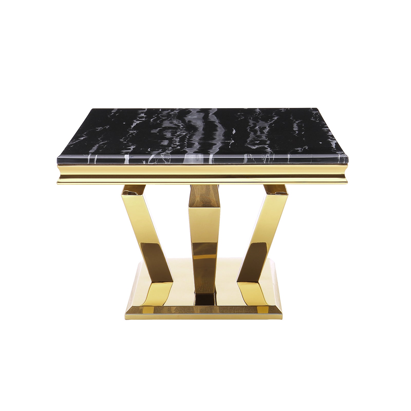 Coffee Table With Gold Metal Four Geometric legs | F301