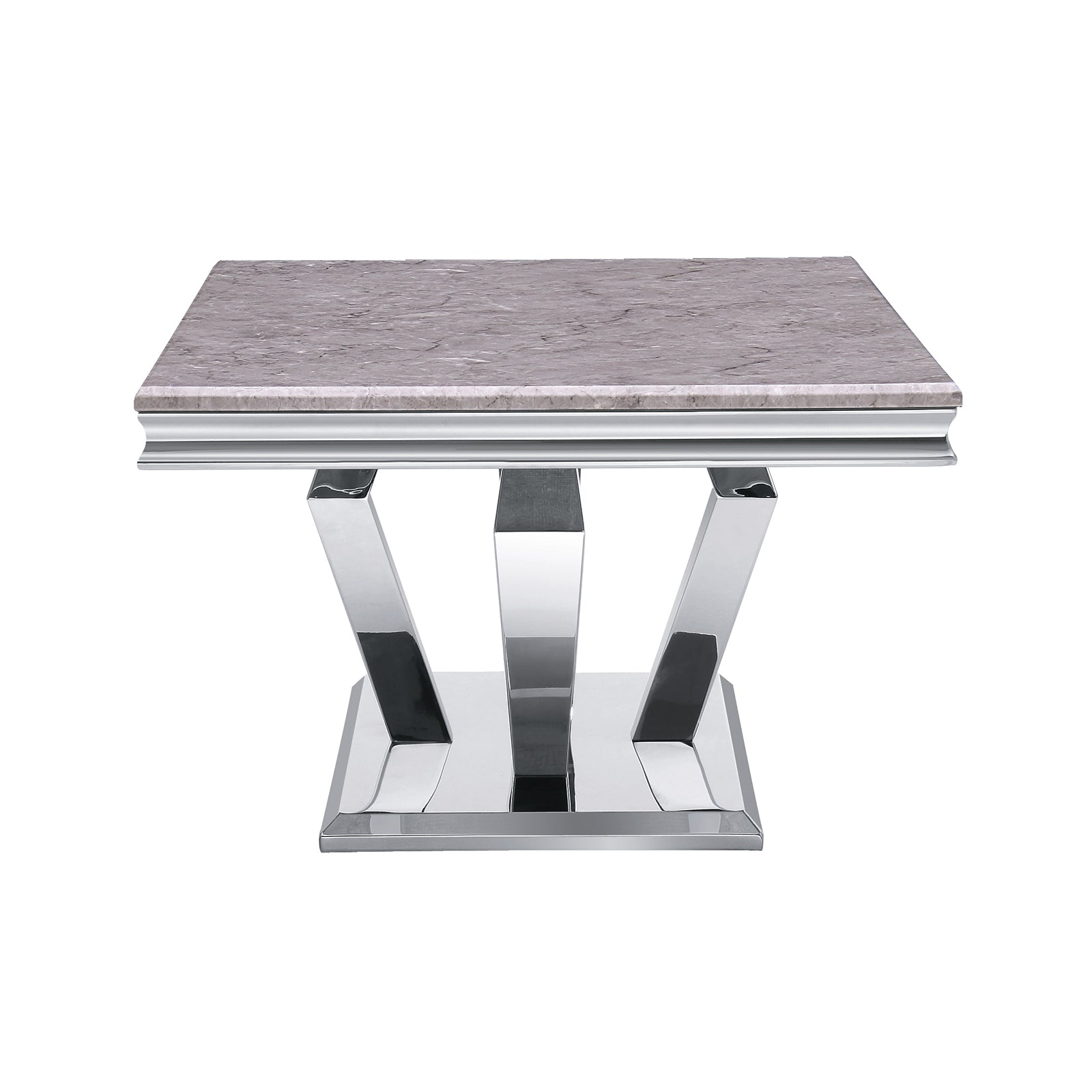 Coffee Table With Silver Metal Four Geometric legs | F300