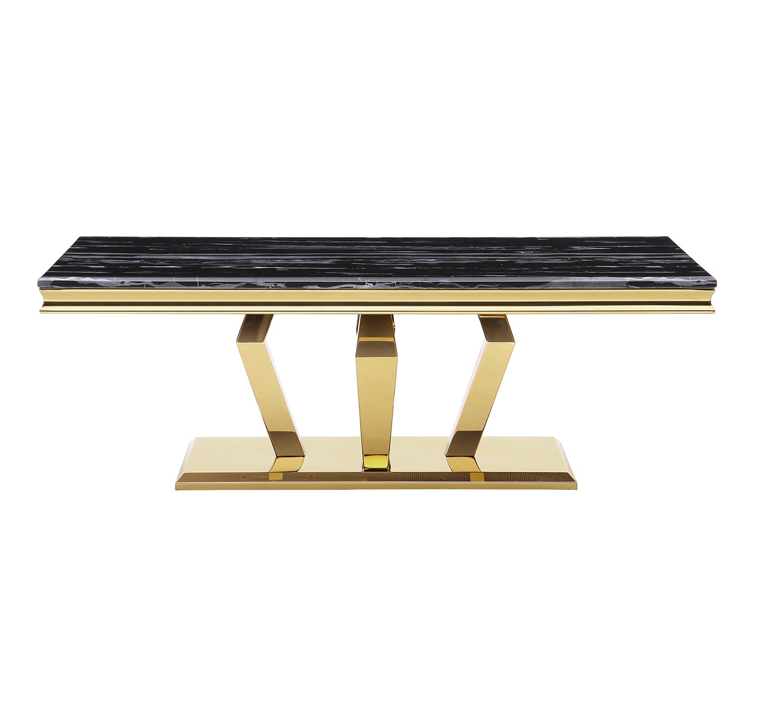 Black Gold Living room table Set | Four Geometric legs  | L208