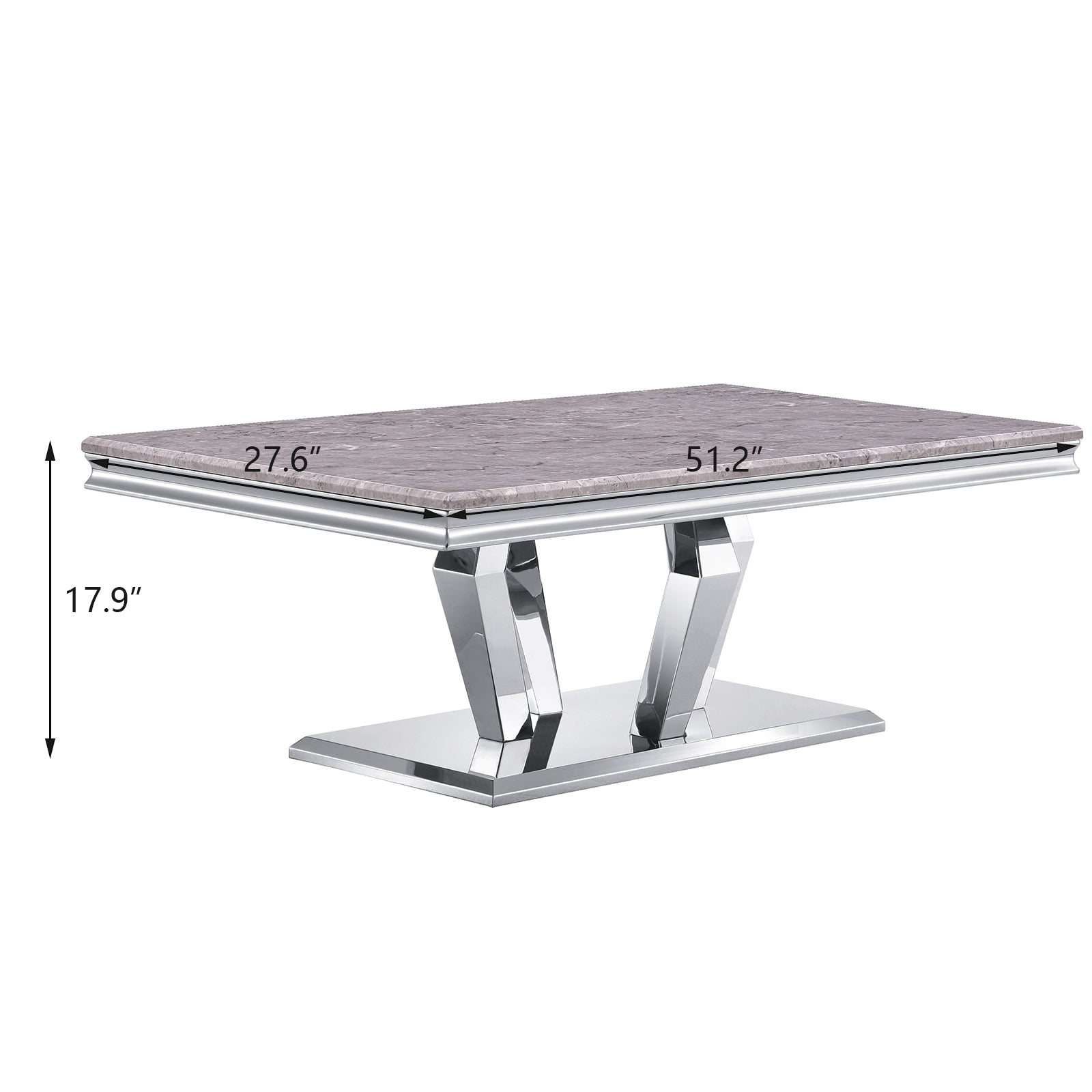 Coffee Table With Silver Metal Four Geometric legs | F300