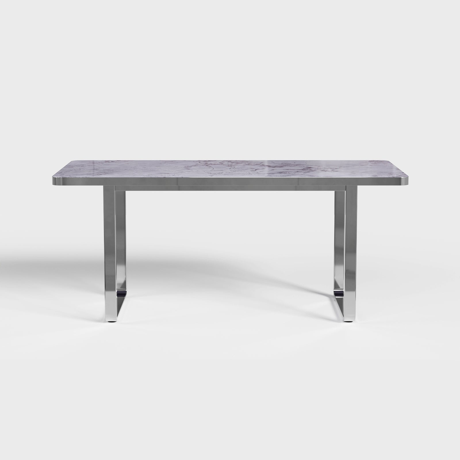 Stone dining table | 70.9'' Gray Rectangle Top | Metal U Base | T202