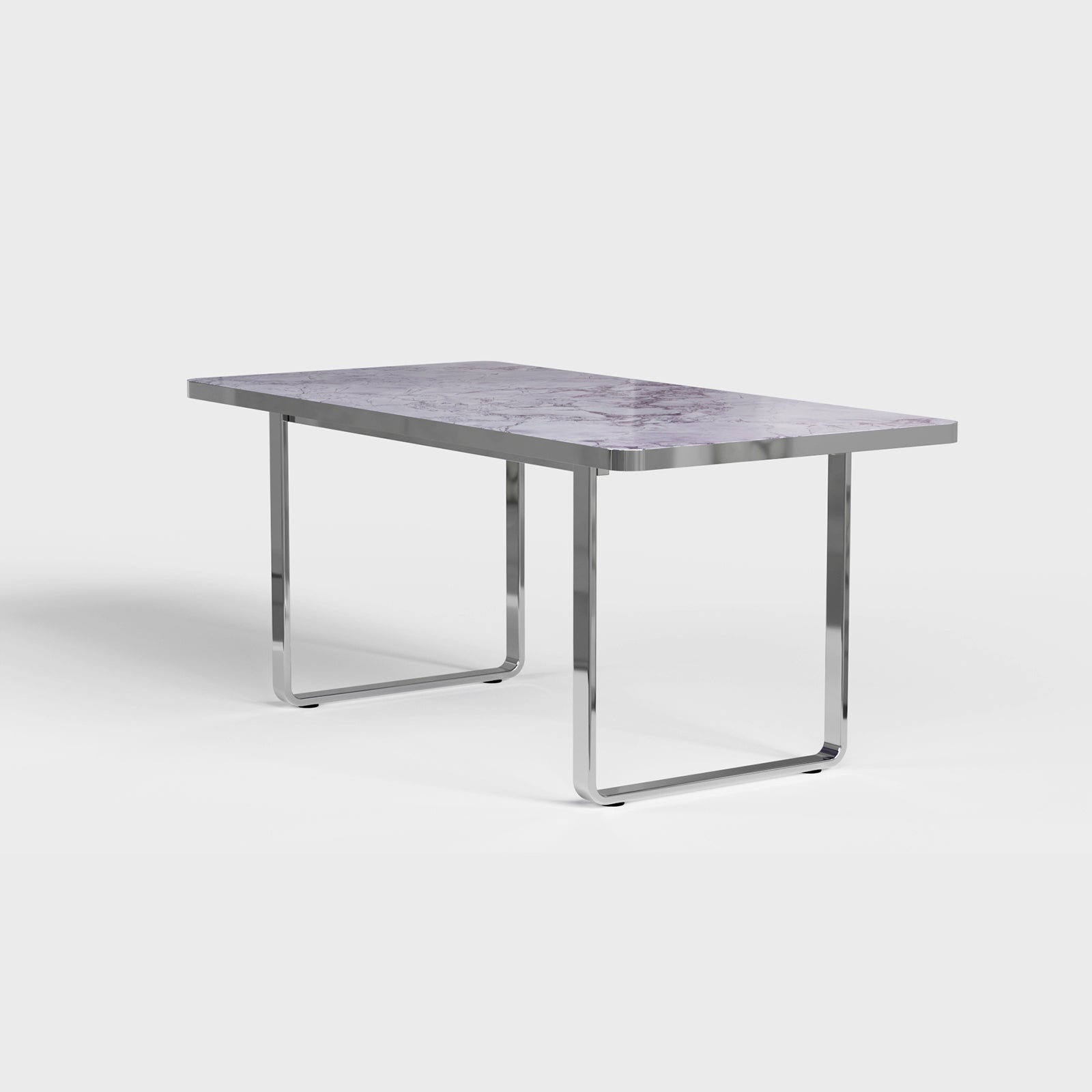 Stone dining table | 70.9'' Gray Rectangle Top | Metal U Base | T202