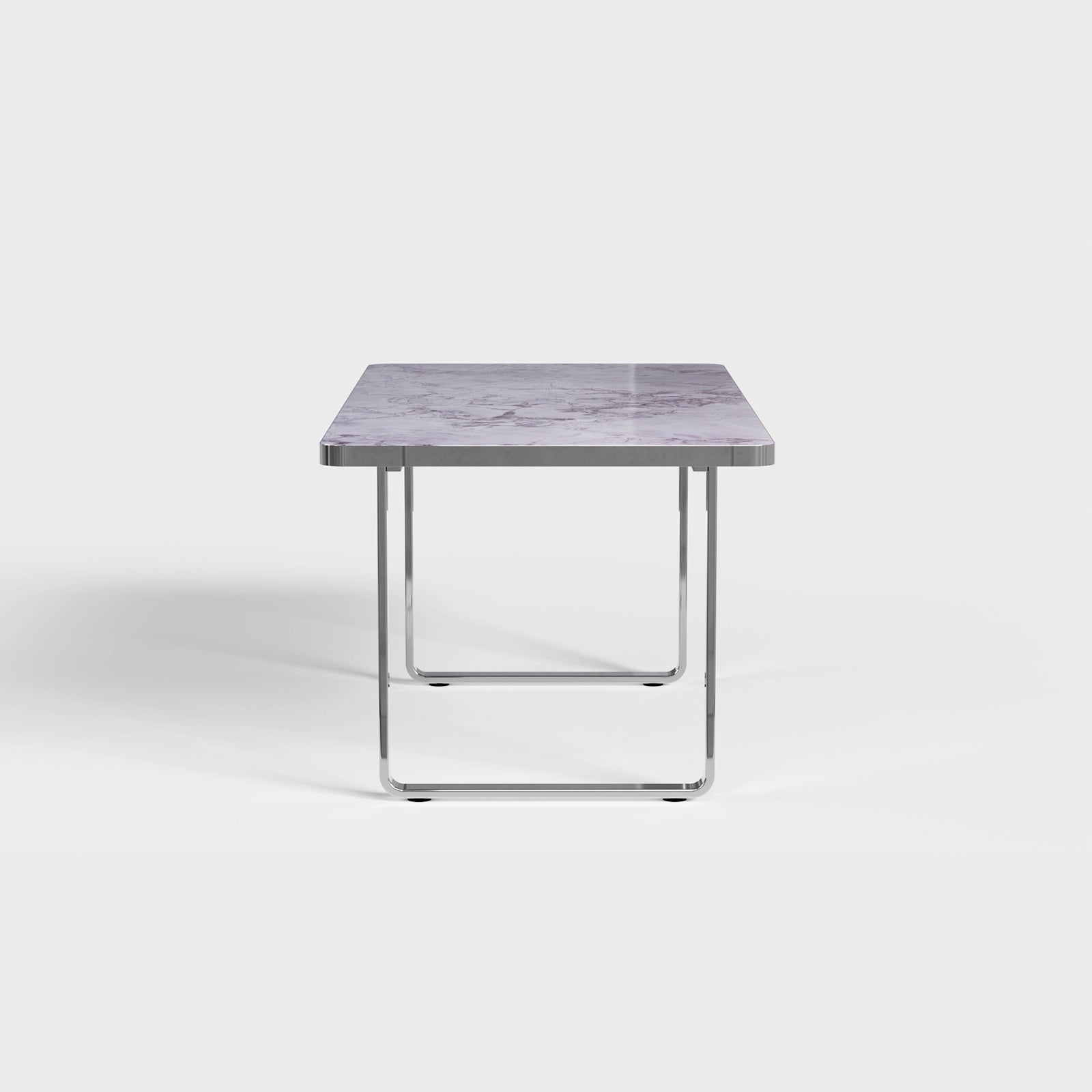 Stone dining table | 70.9'' Gray Rectangle Top | Metal U Base | T202