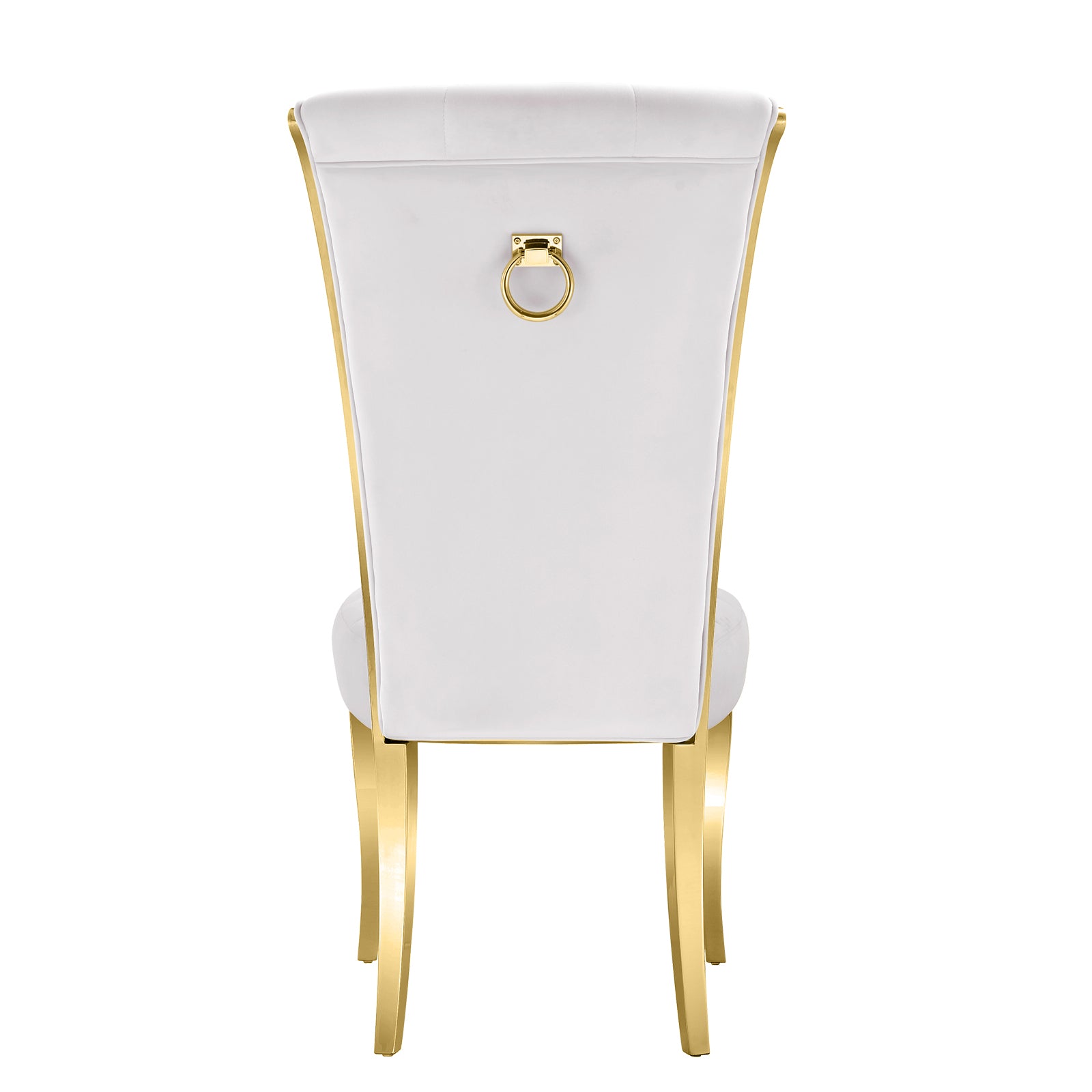 White Velvet Dining Chairs | Geometric square back| Metal legs| C175