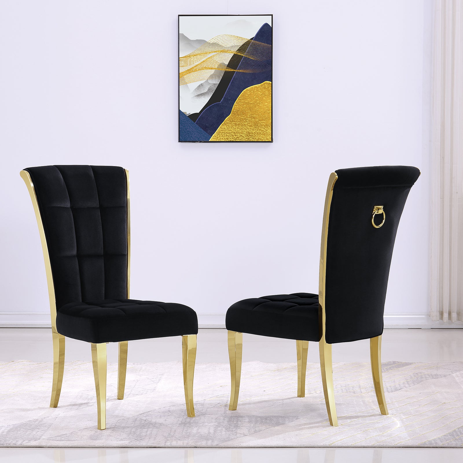 Wholesale Black velvet dining chairs