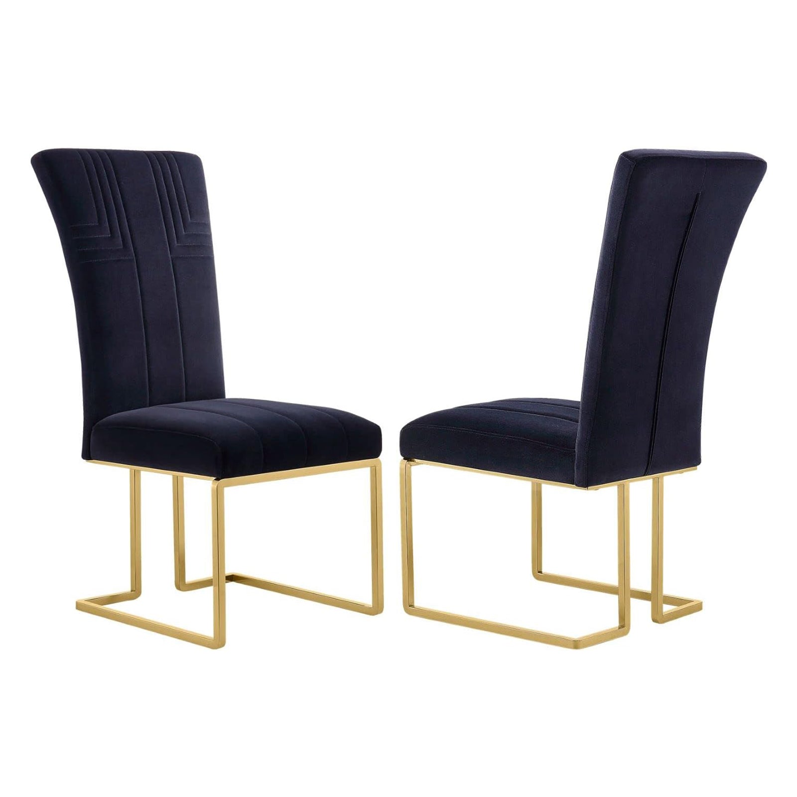 Black Velvet dining chairs | Metal Sled Base| C120