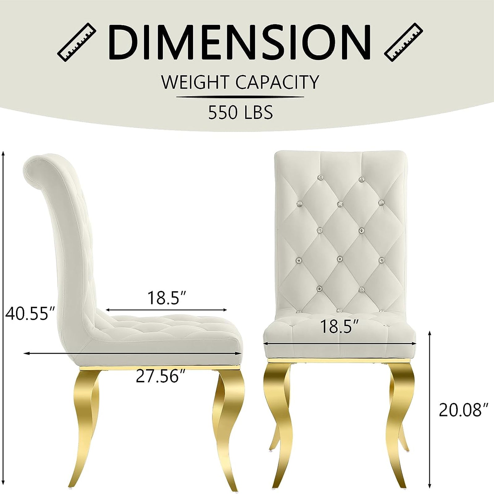 Wholesale White gold Velvet Dining Chairs
