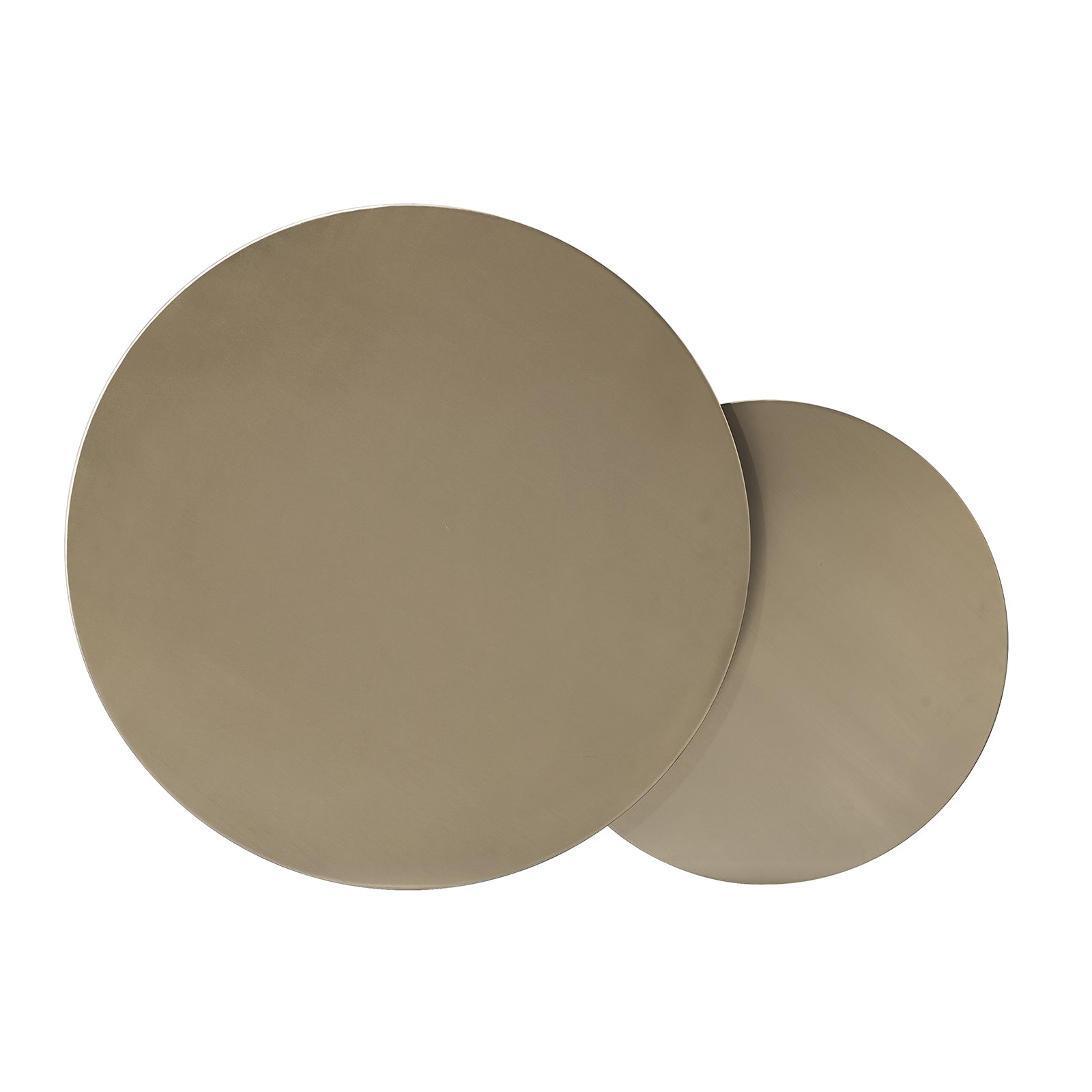 Nesting Round Coffee Table with Gold-Brushed Textured , Set of 2  | F320