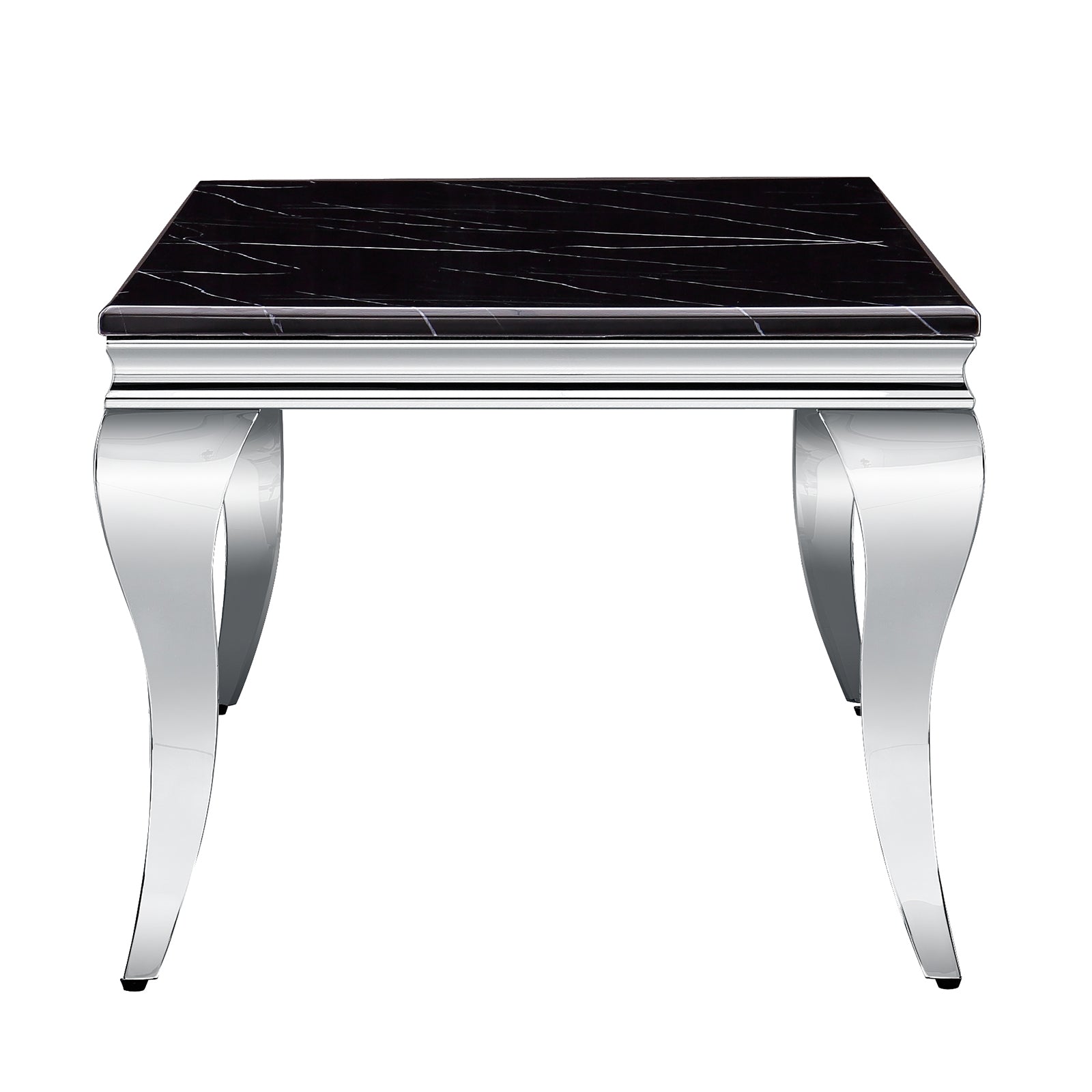 Black Living room table Set | Silver metal legs  | L210