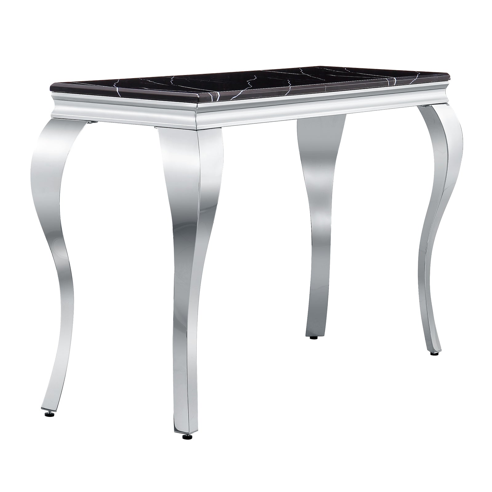 Black Silver Sofa Table with Stainless Steel Legs | S513