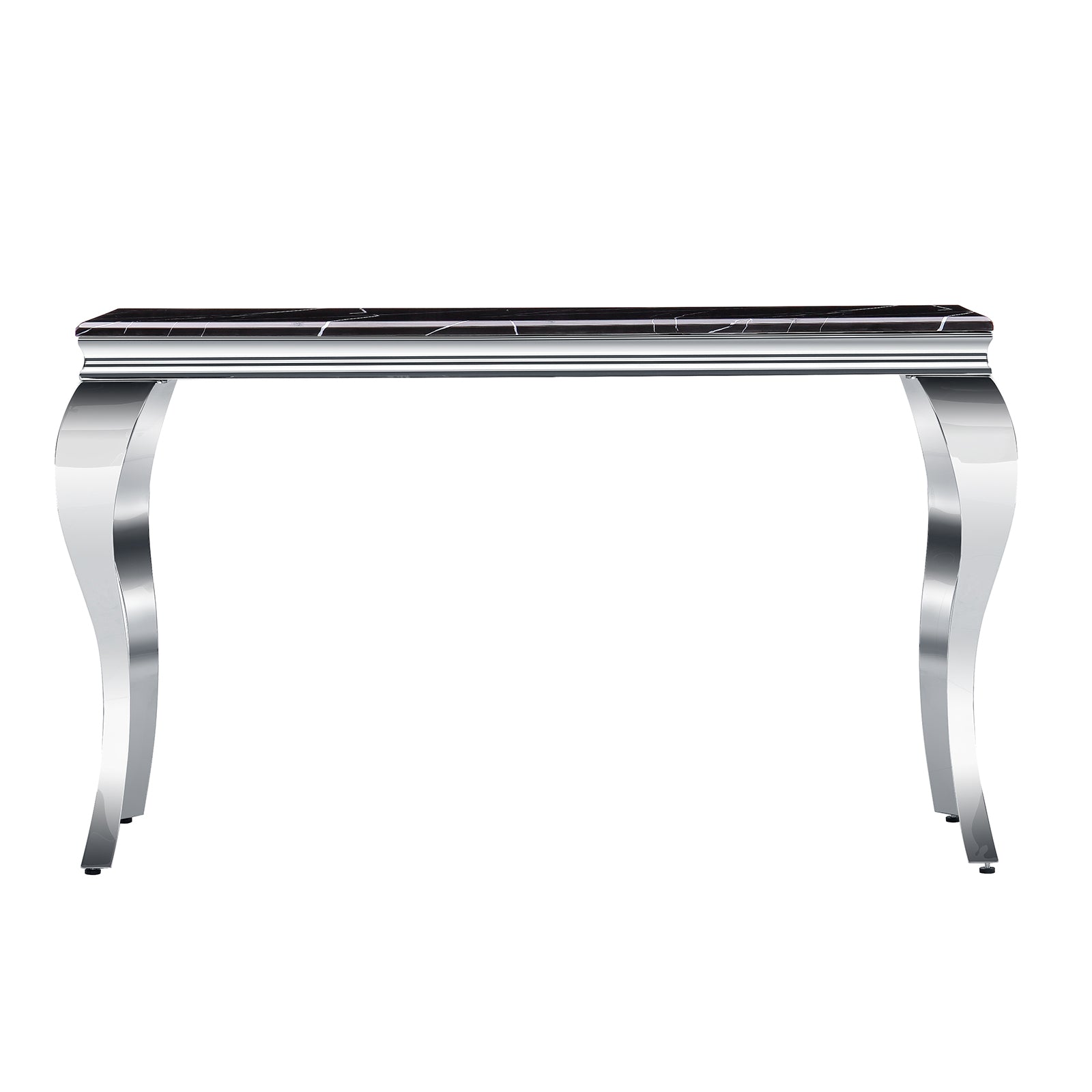 Black Silver Sofa Table with Stainless Steel Legs | S513