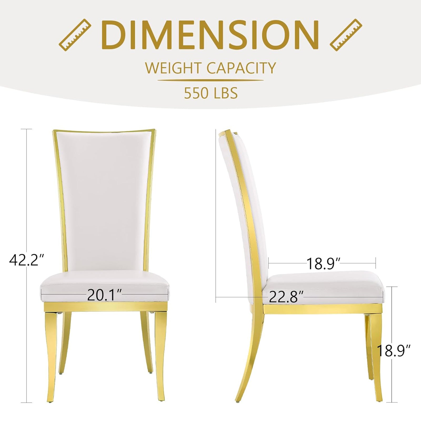 682-Set | AUZ White and Gold Dining room Sets for 6