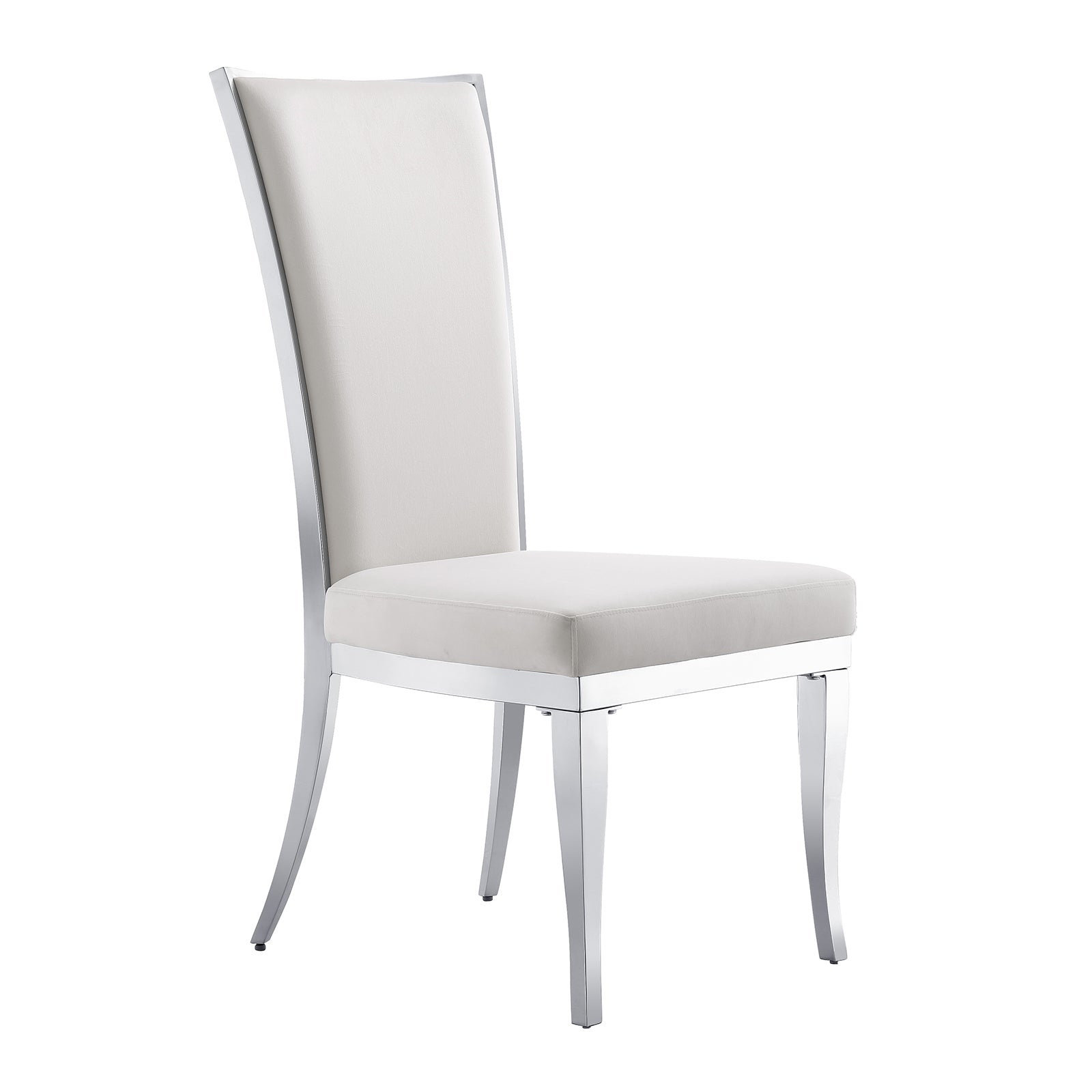 White velvet Dining Chairs | Hand-stitched diamond High Back | C153