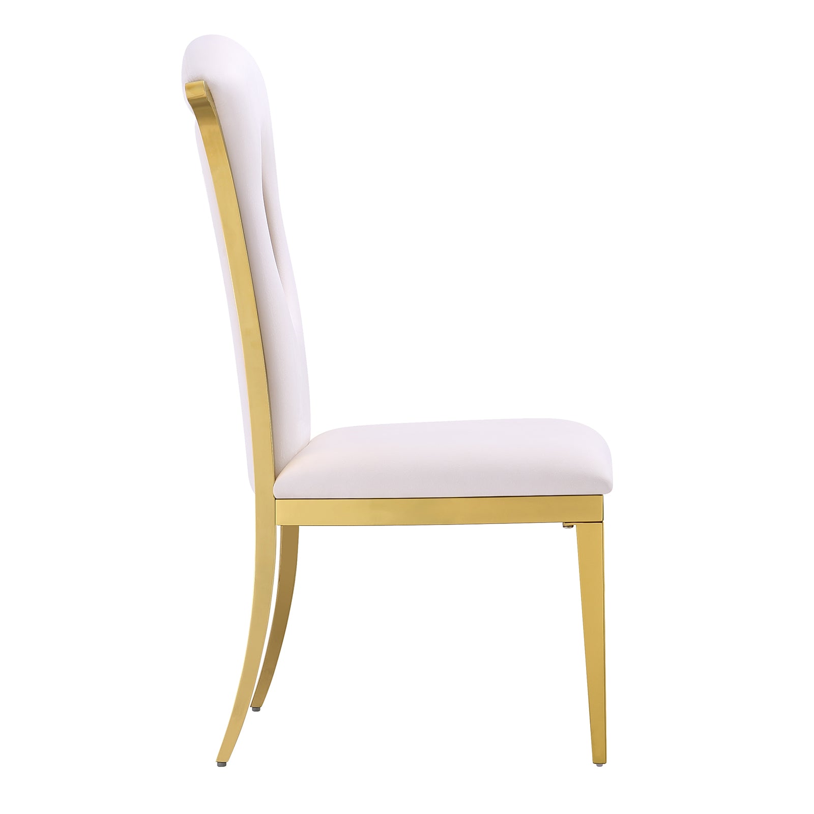 White Gold dining chairs | High Back | Gold metal legs | C173
