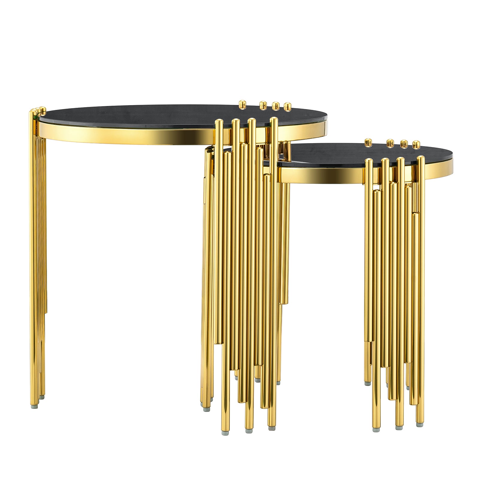 Nesting End Table with Metal multi-cylindrical legs | E420